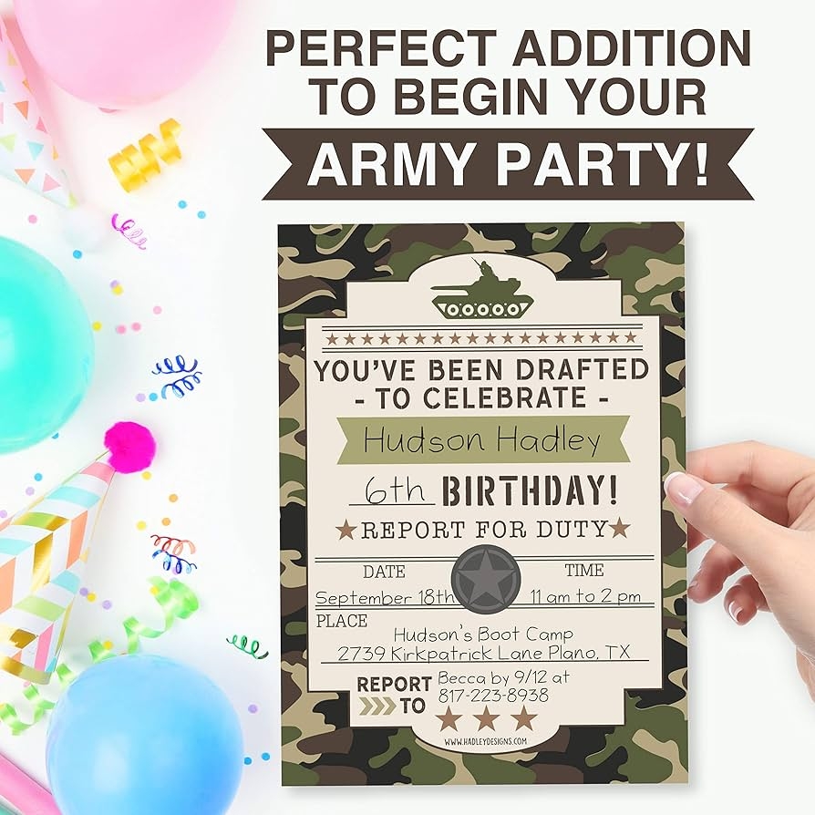 Free Printable Army Invitation Template
