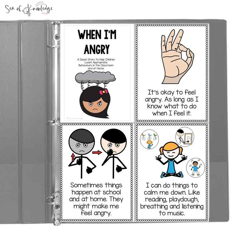 Anger Social Story Templates Free Printable Board