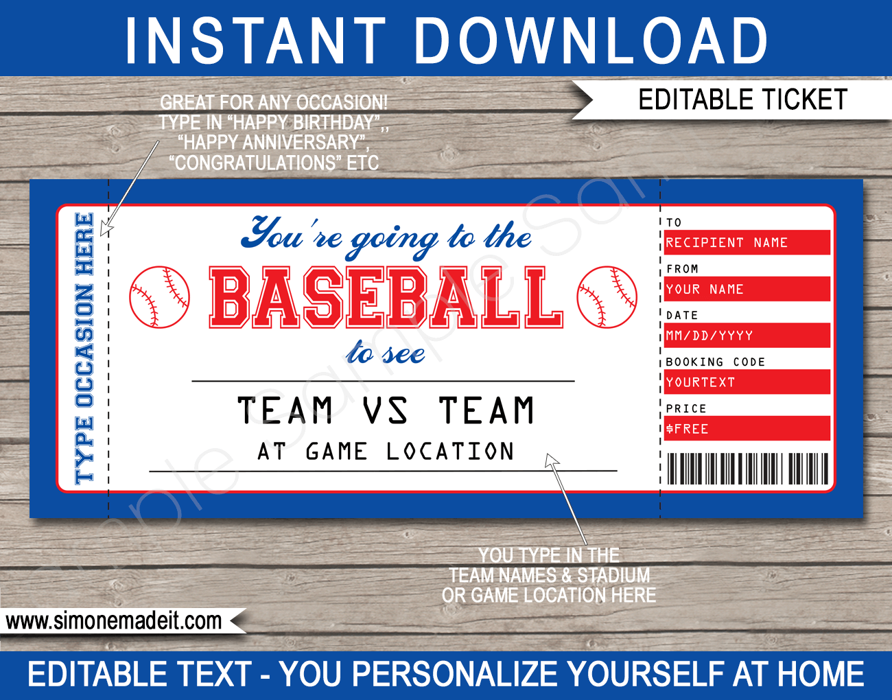 Any Occasion Baseball Gift Tickets Any Occasion Baseball Gift Tickets