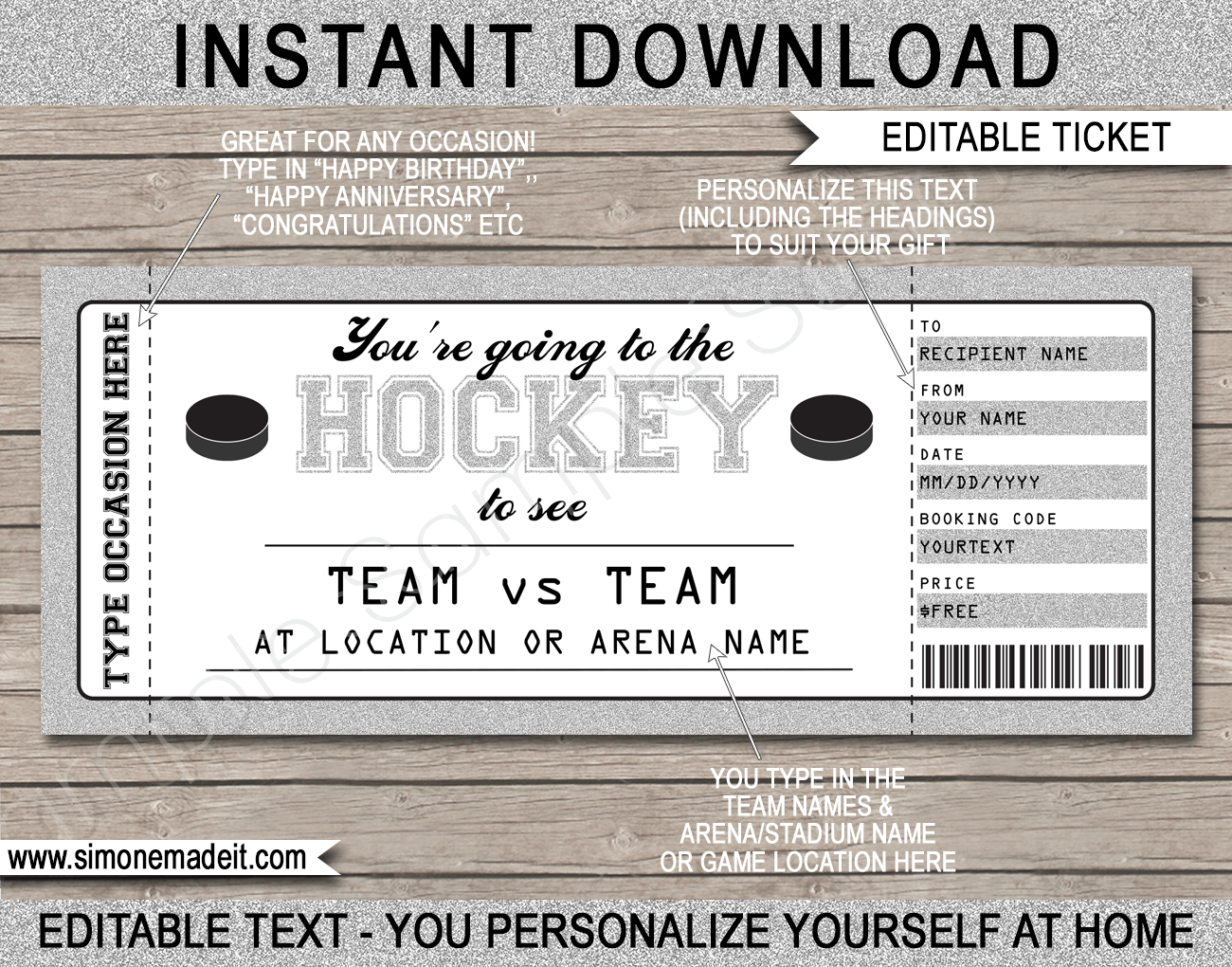 Any Occasion Hockey Gift Tickets