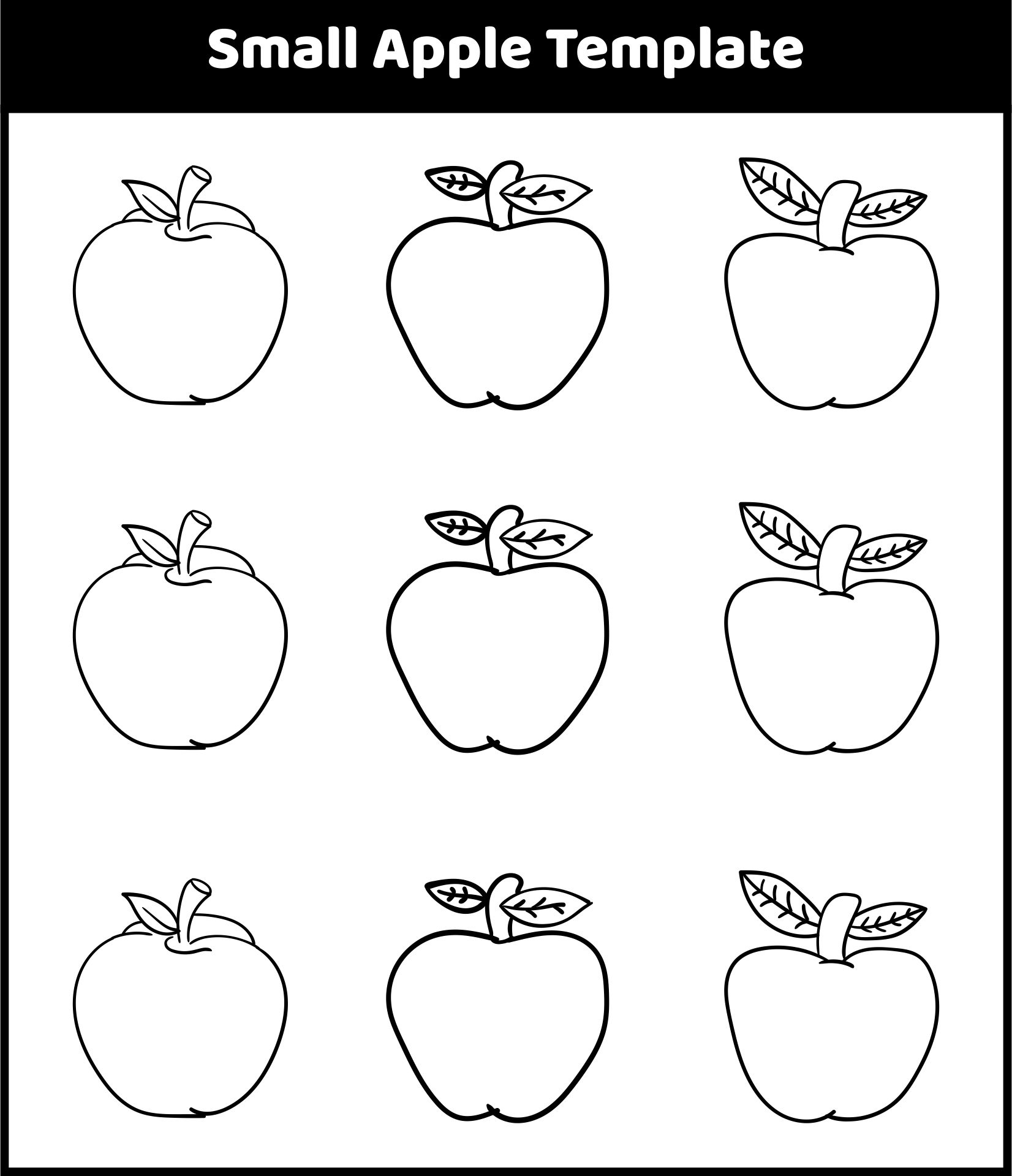 Free Printable Small Apple Template