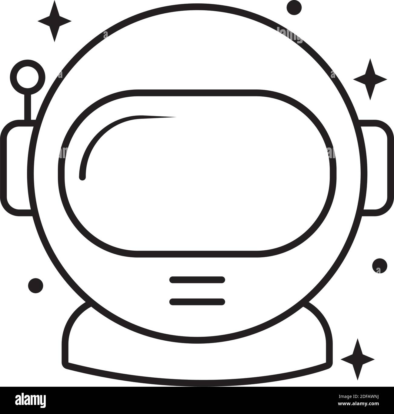 Astronaut Helmet Icon Over White Background Line Style Vector Illustration Stock Vector Image U0026 Art Alamy