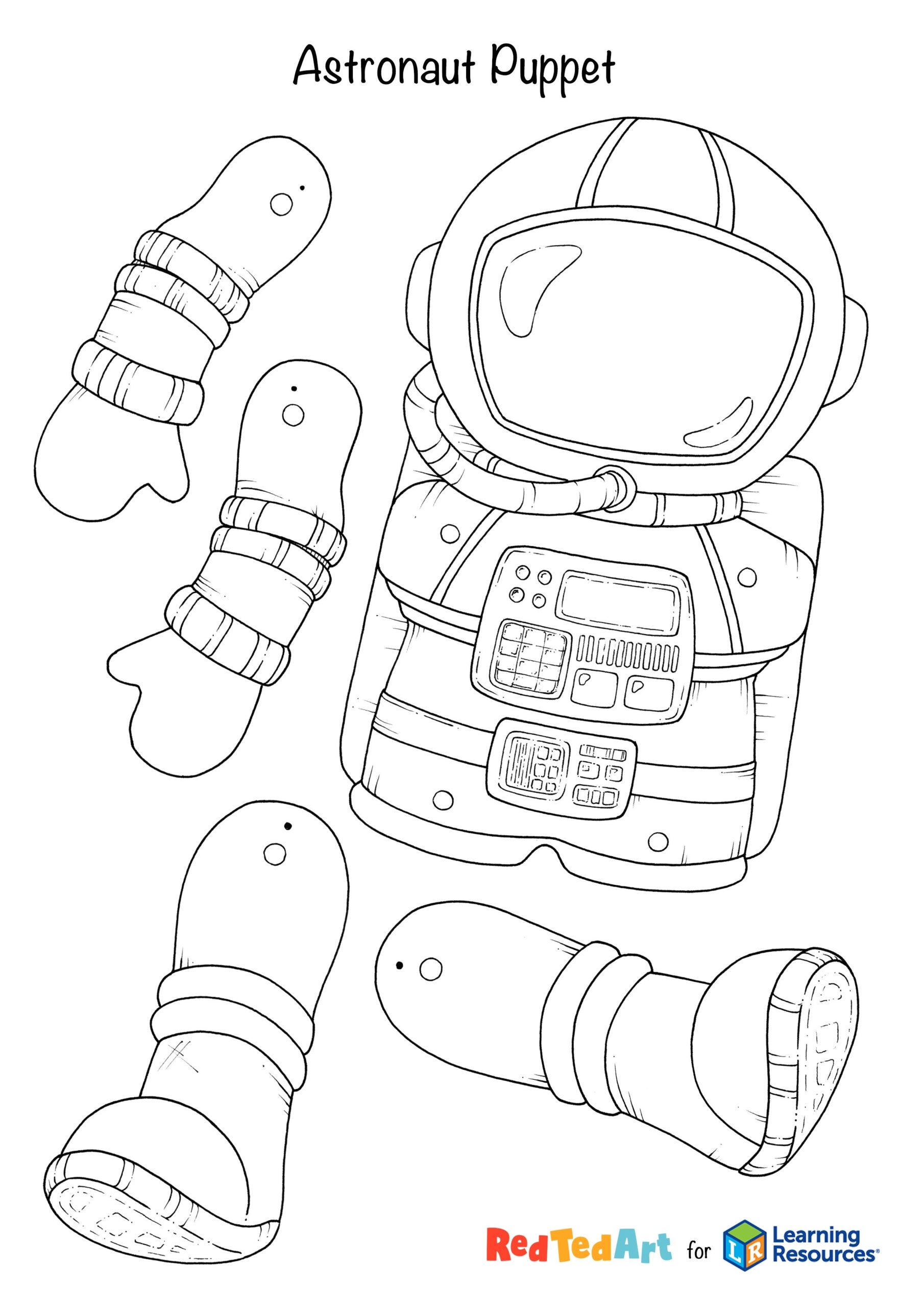 Astronaut Paper Puppet Craft Learning Resources UK