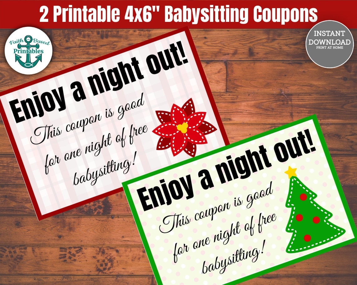 Free Printable Babysitting Coupon Template