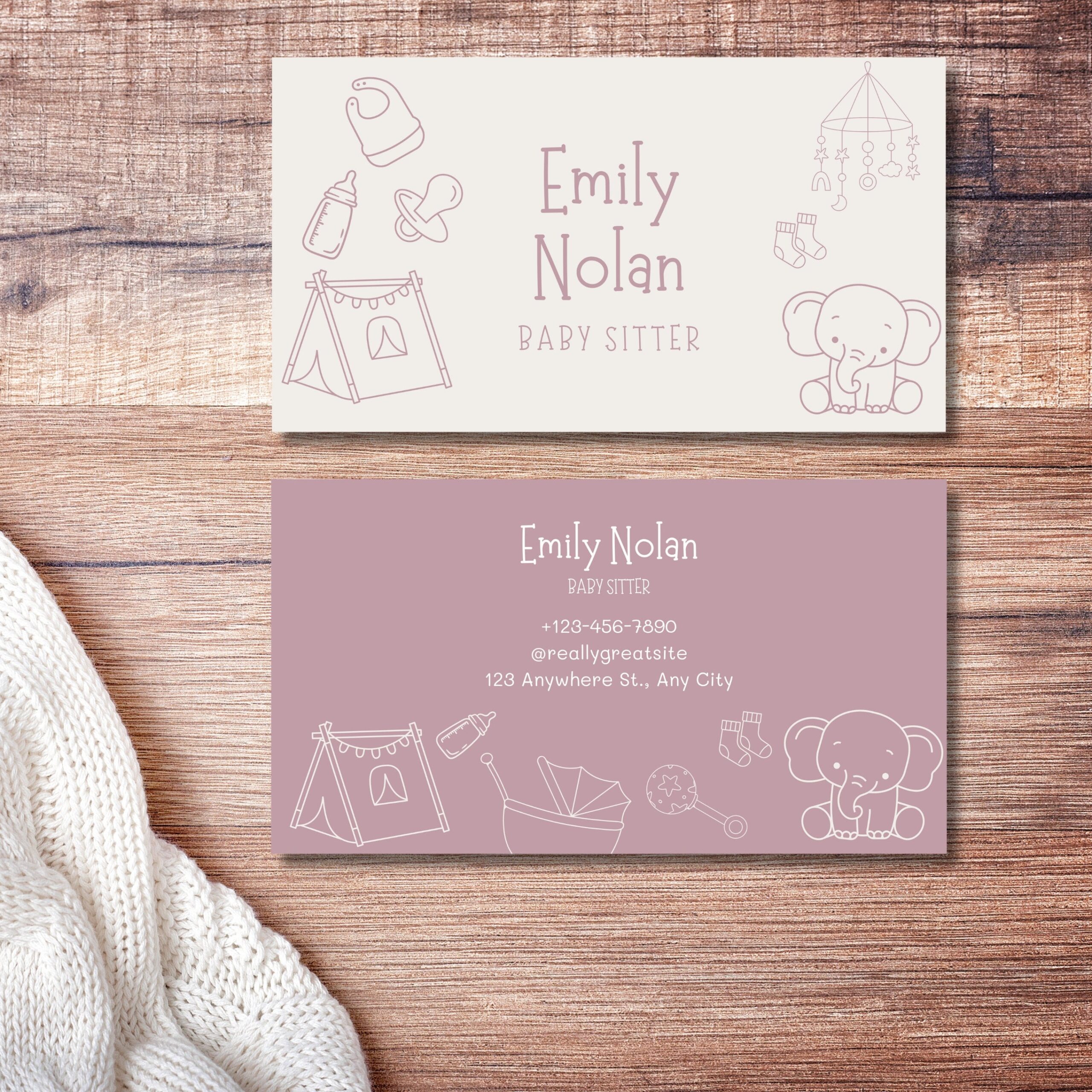 Babysitting Business Cards Templates Free Printable