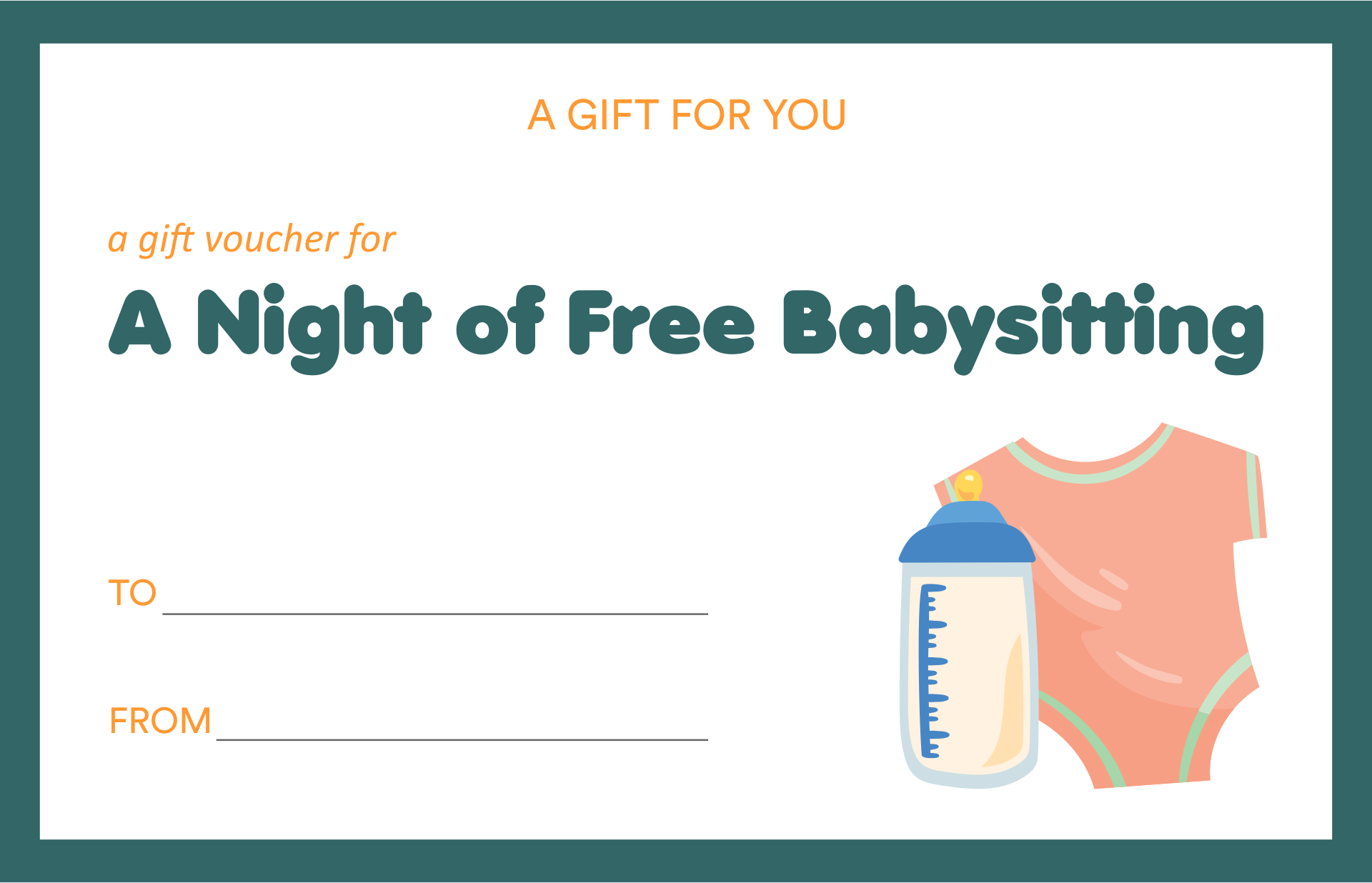 Babysitting Voucher Template 10 Free PDF Printables Printablee