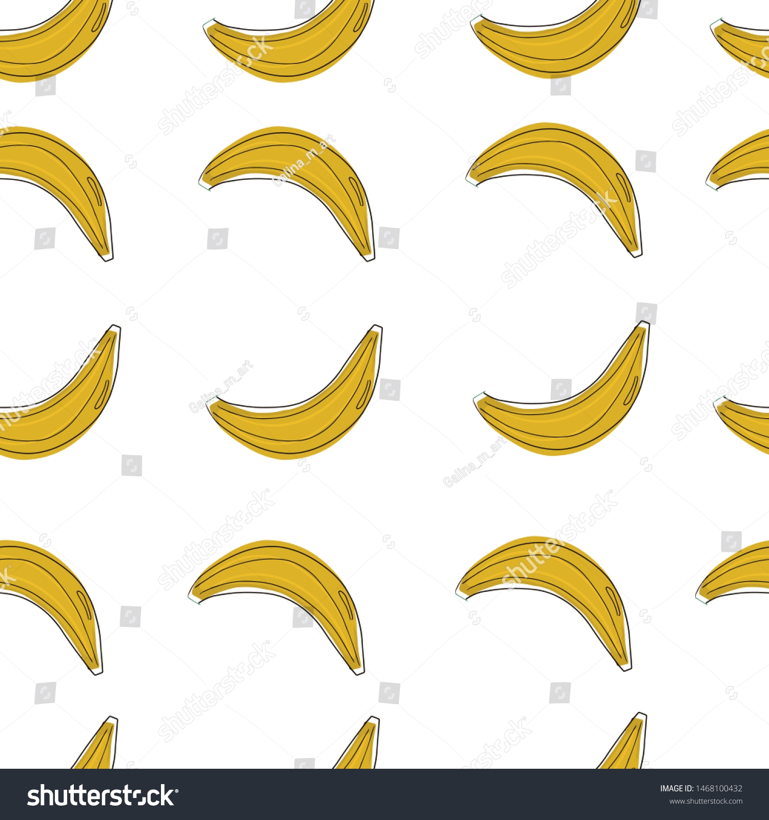 Banana Print Printable Fruit Pattern Summer Stock Vector Royalty 