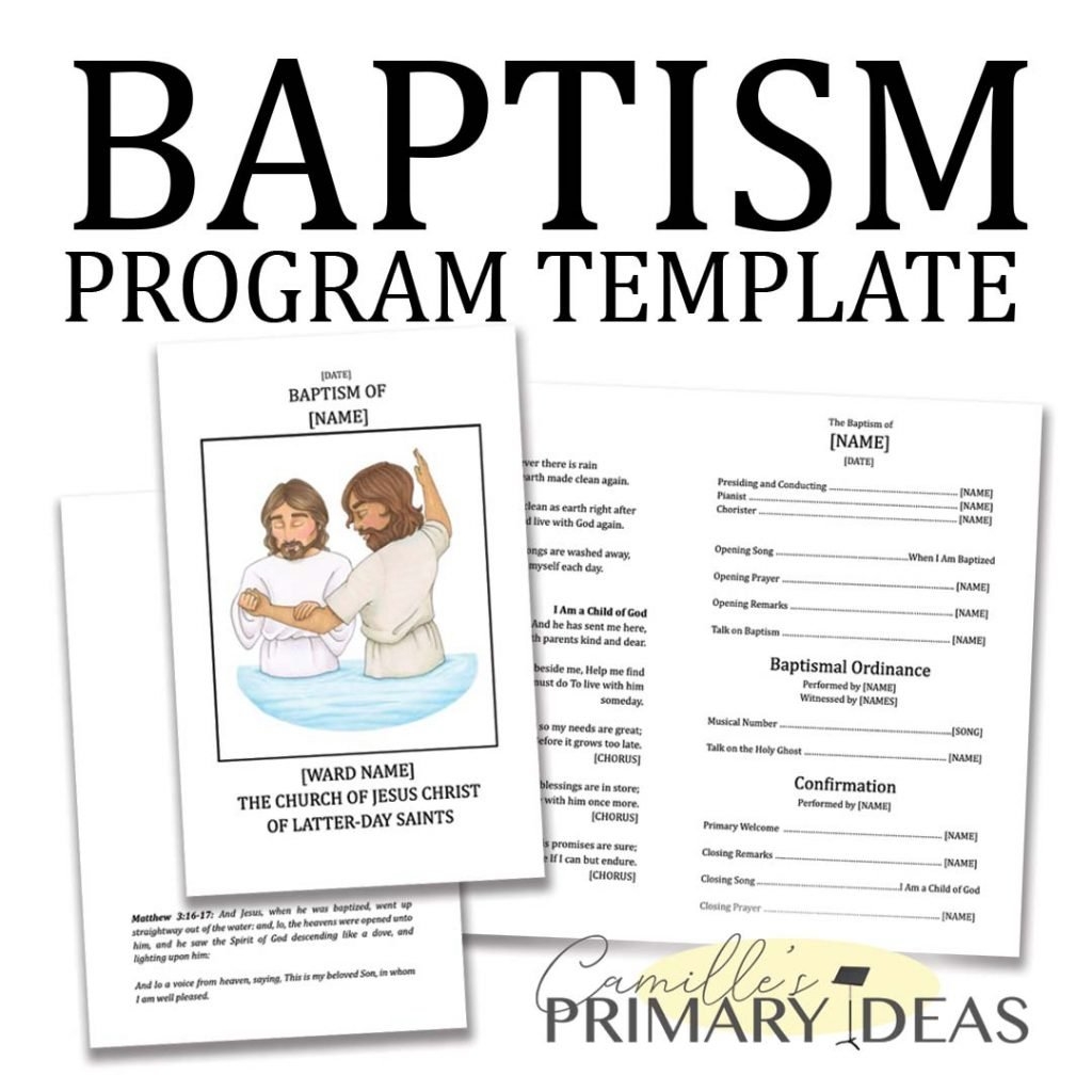 Baptism Program Template Camille s Primary Ideas