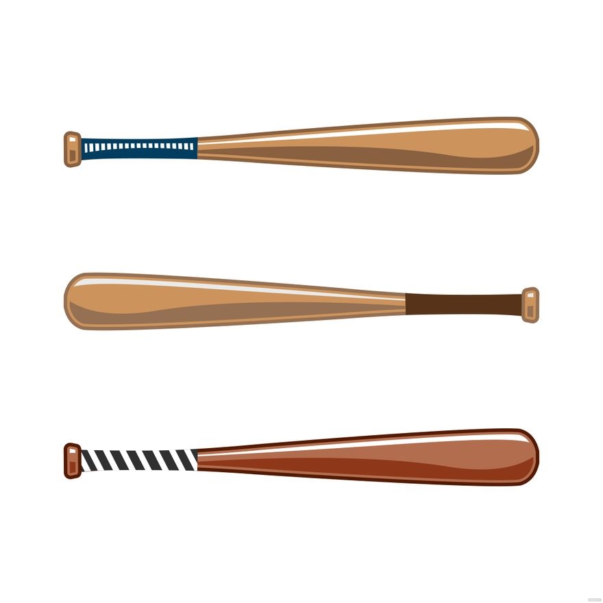 Baseball Bat Vector In Illustrator SVG JPG EPS PNG Download Template 