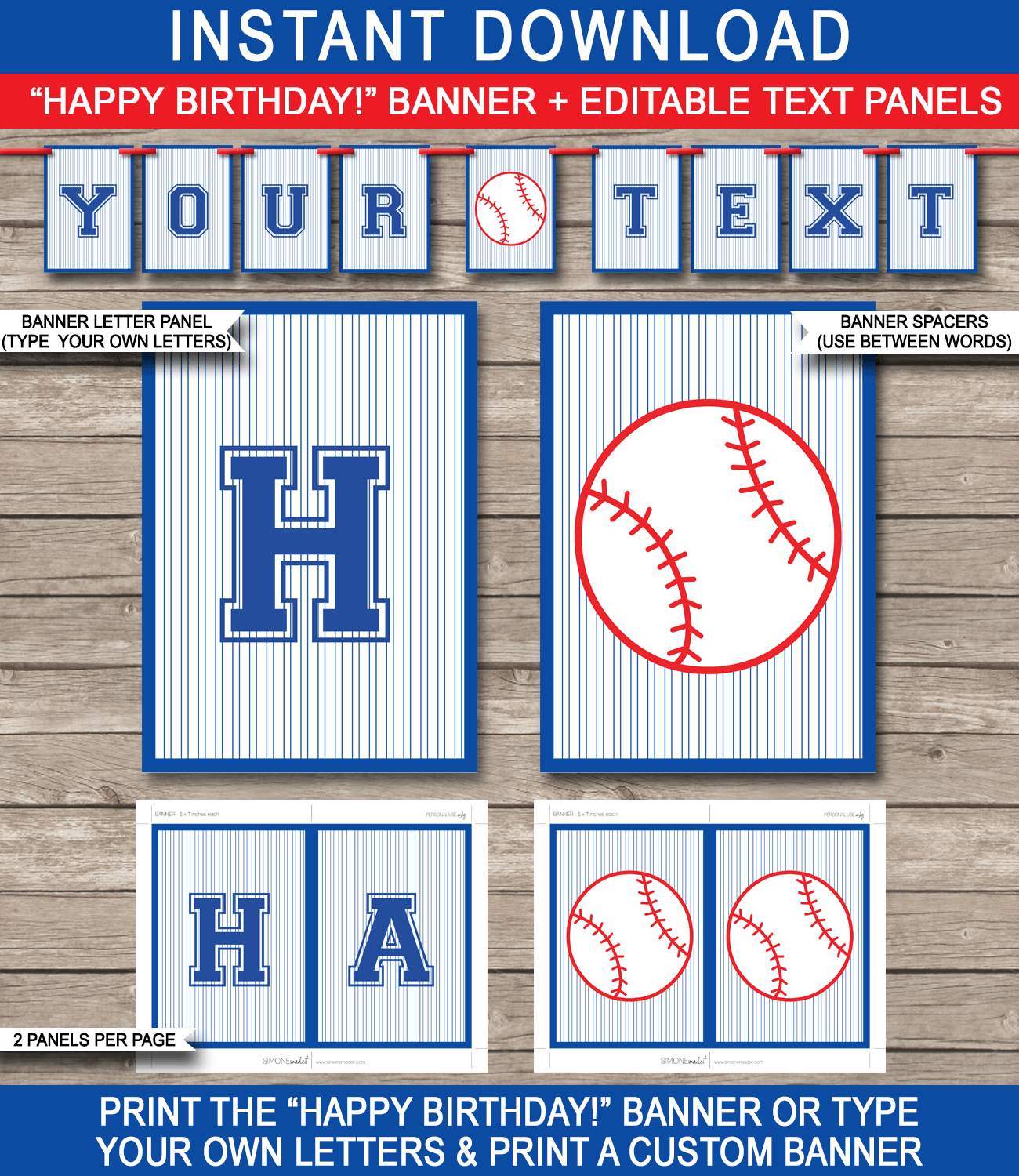 Baseball Party Banner Template Printable Birthday Banner Bunting Baseball Party Banner Template Printable Birthday Banner Bunting