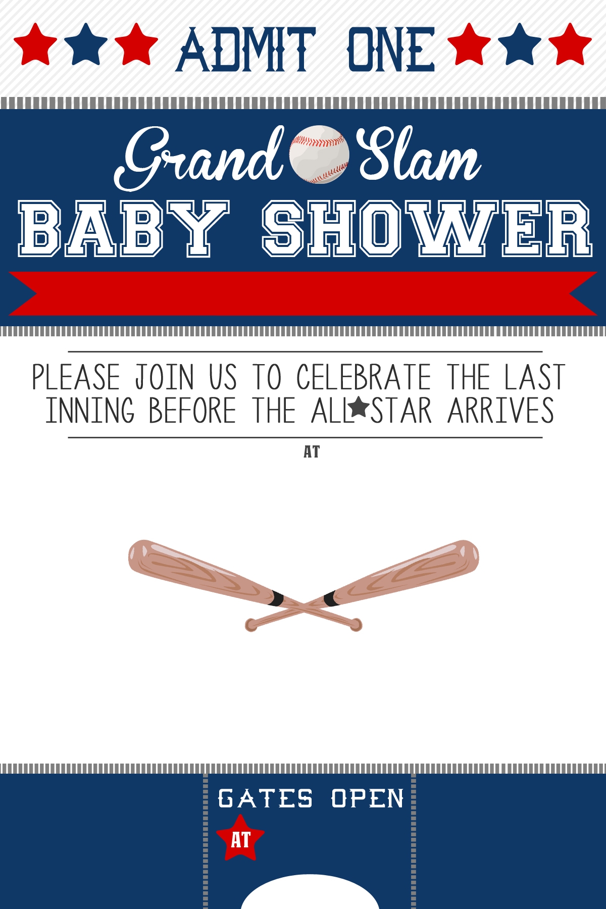Baseball Themed Baby Shower Kit FREE Mama Walker