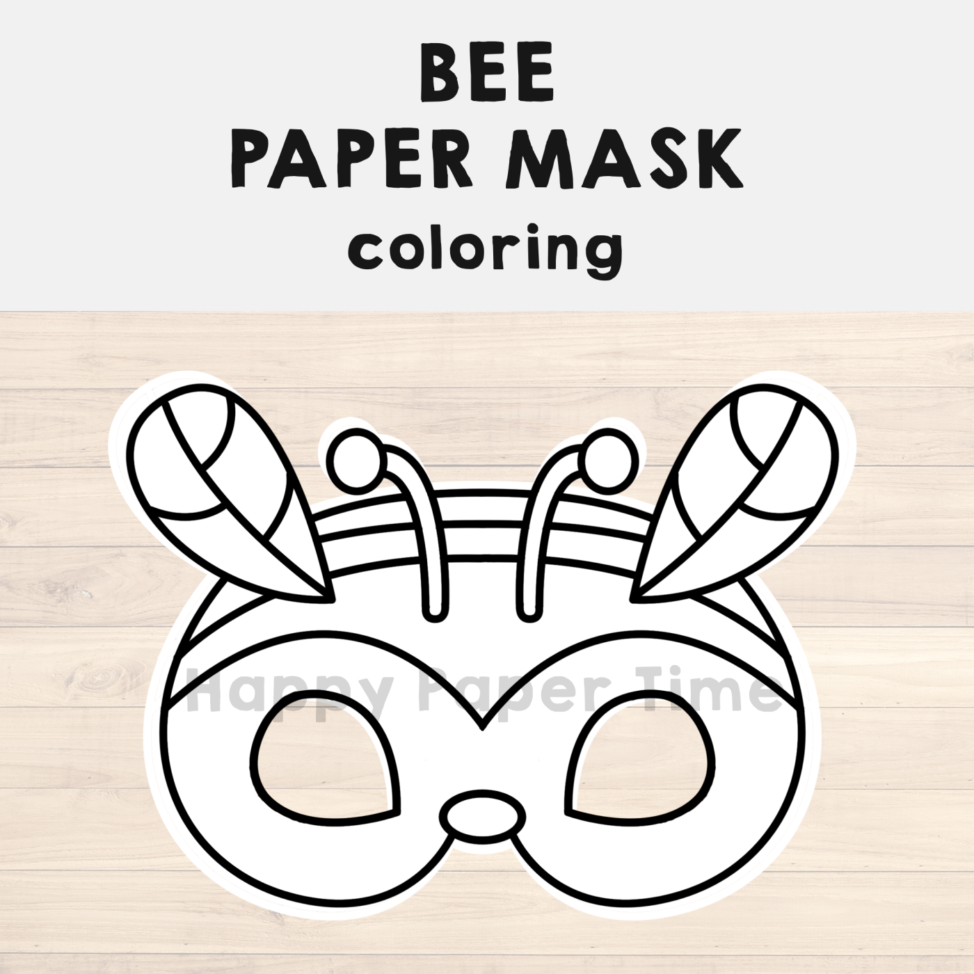 Bee Paper Mask Printable Insect Coloring Craft Activity Template Made By Teachers