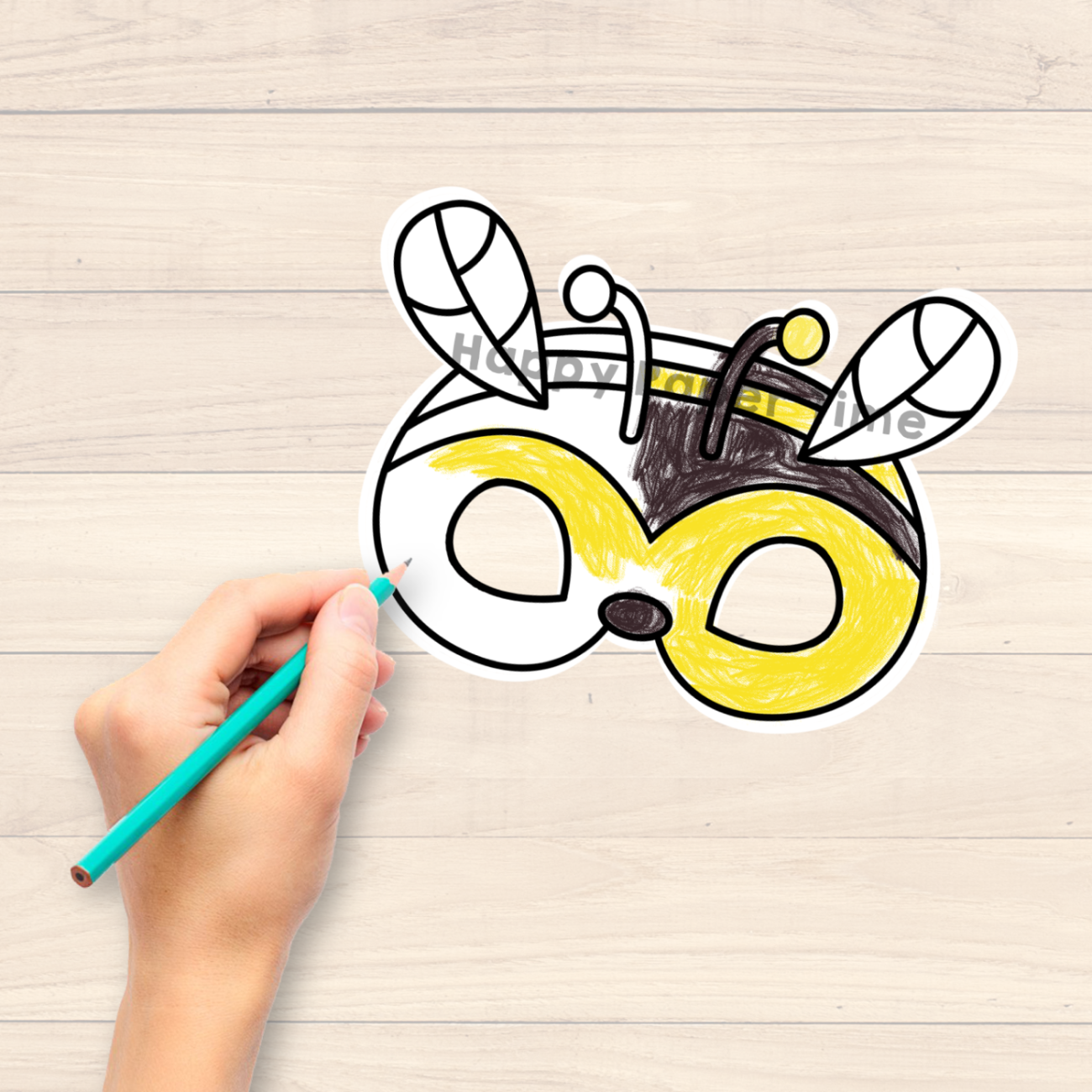 Bee Paper Masks Printable Insect Coloring Craft Activity Template