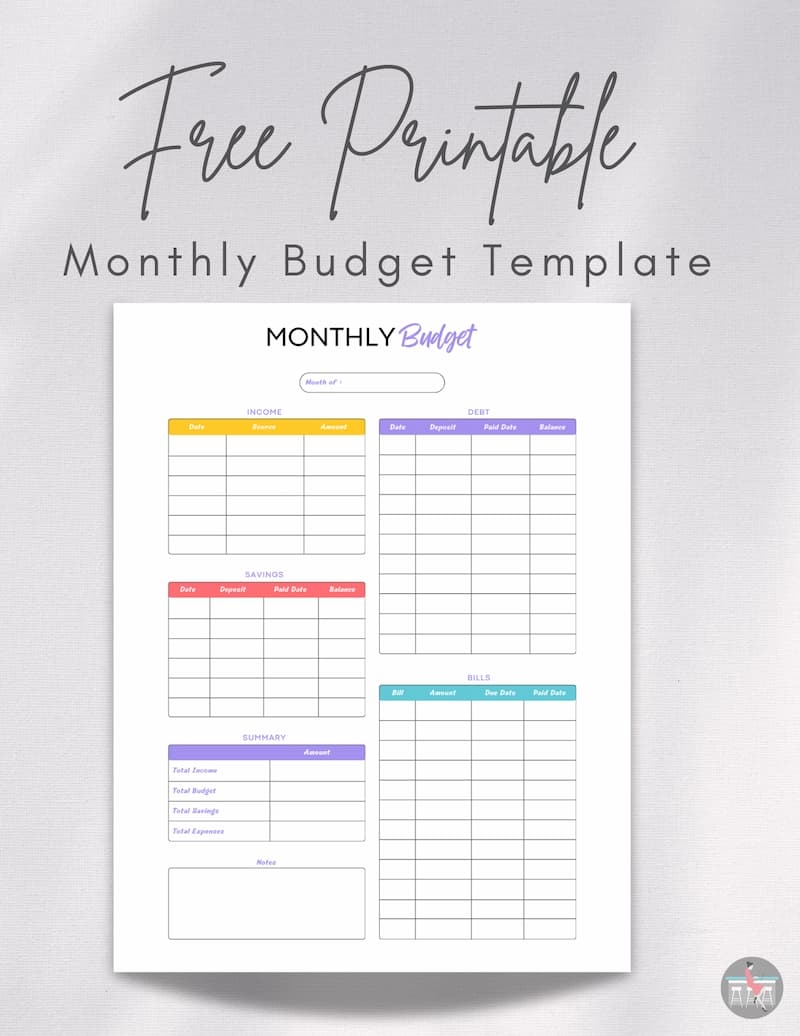 Free Monthly Budget Template Printable Free Monthly Budget Template Printable
