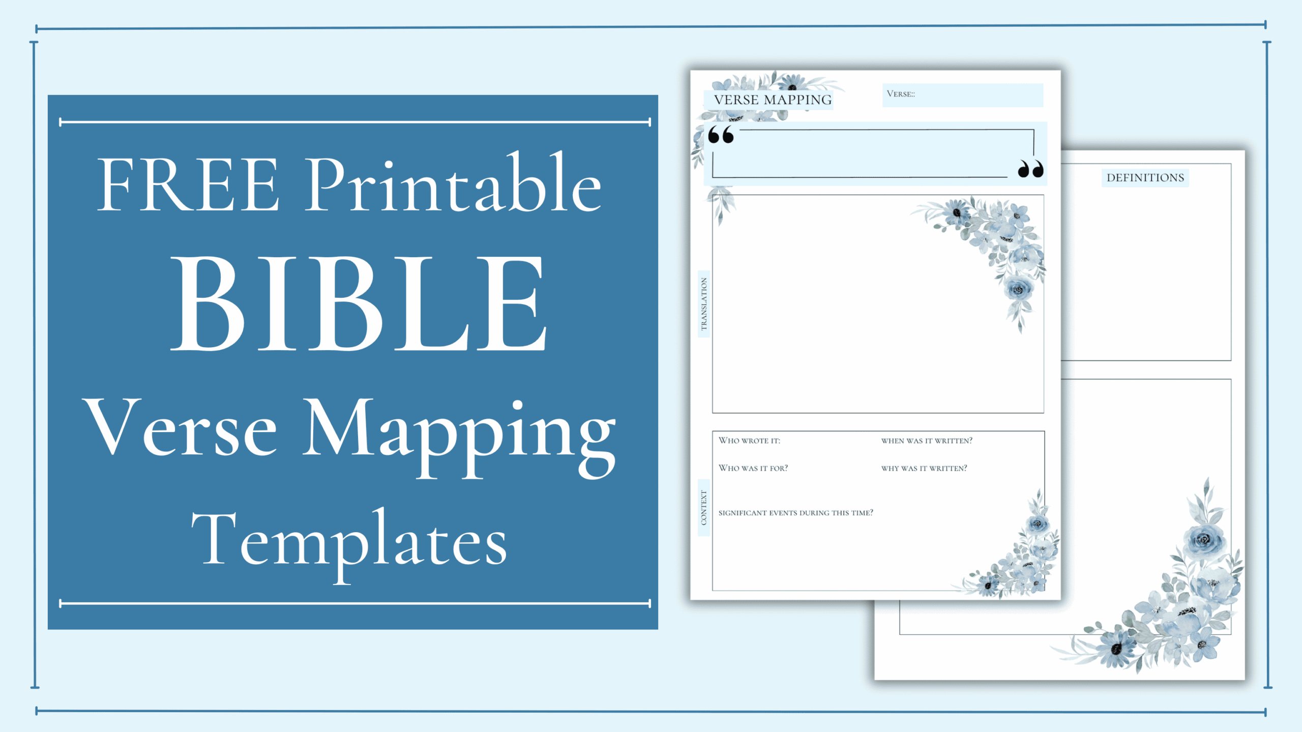 Free Printable Verse Mapping Template