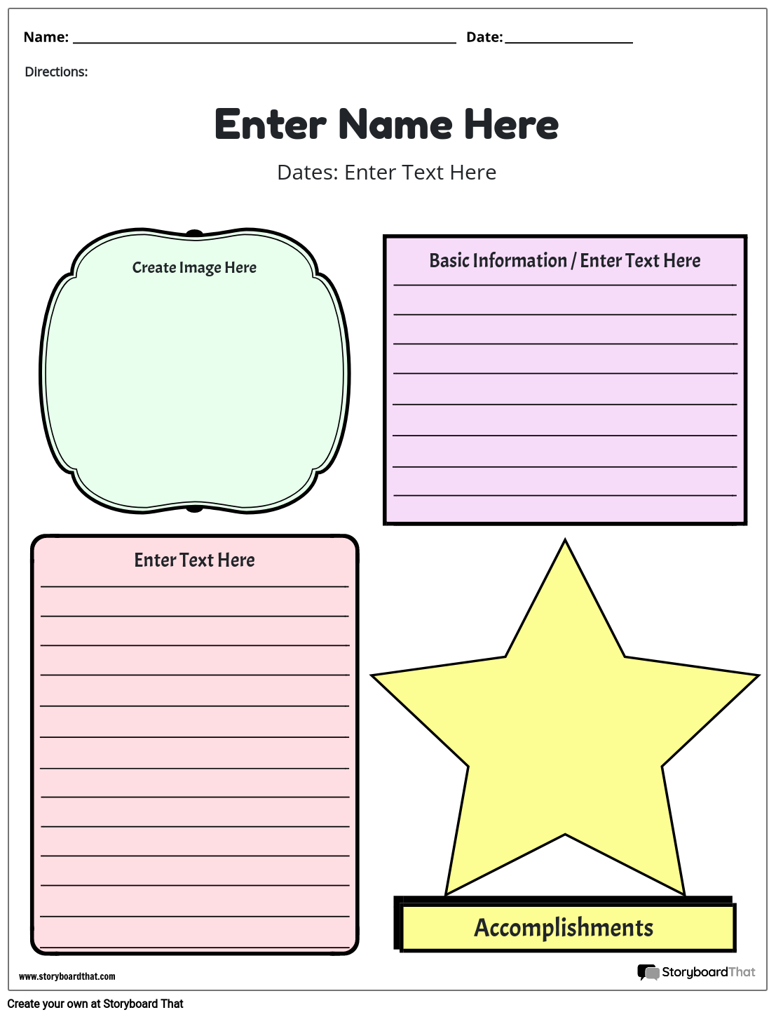 Free Printable Biography Template Free Printable Biography Template