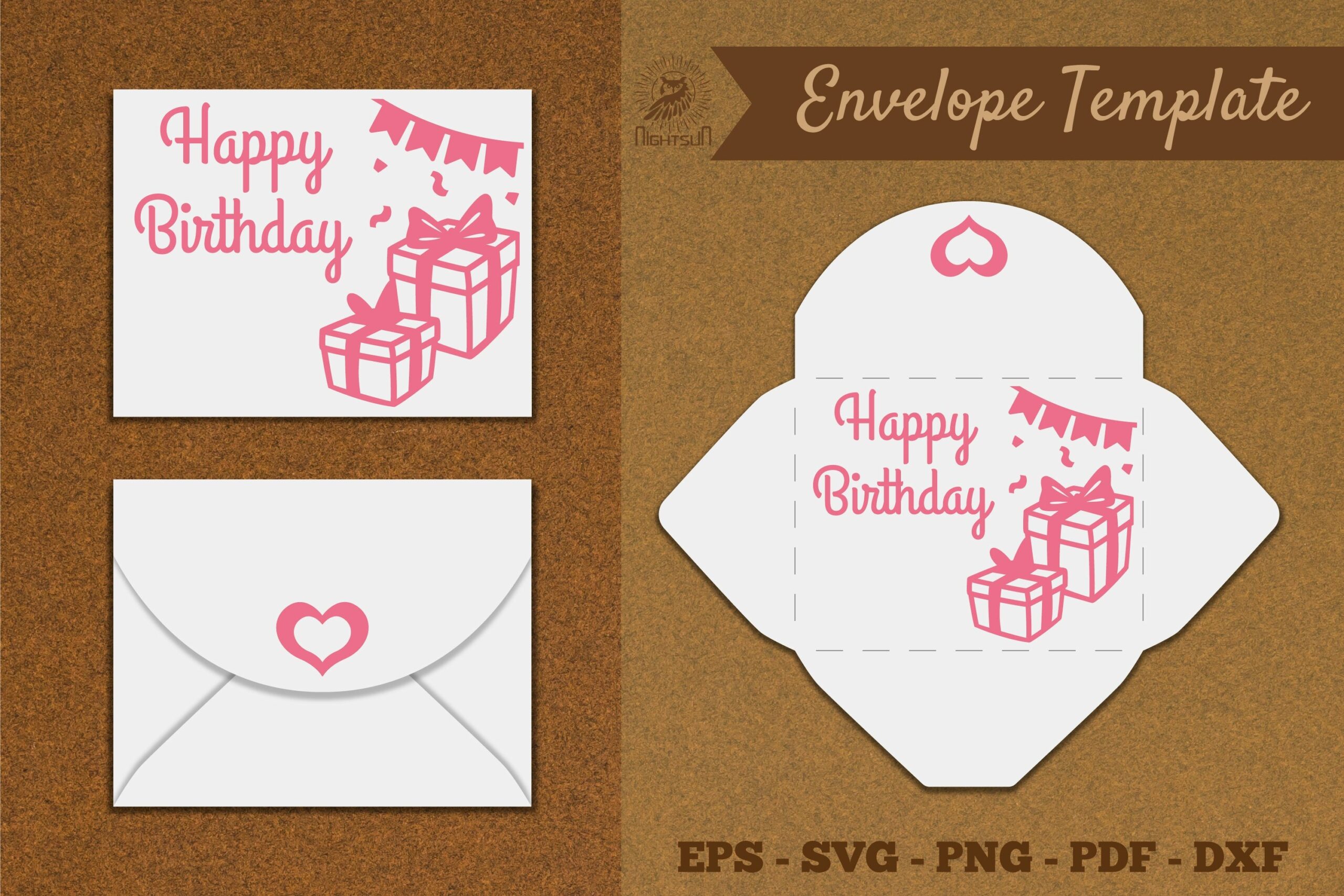 Birthday Envelope Template SVG 3211273 