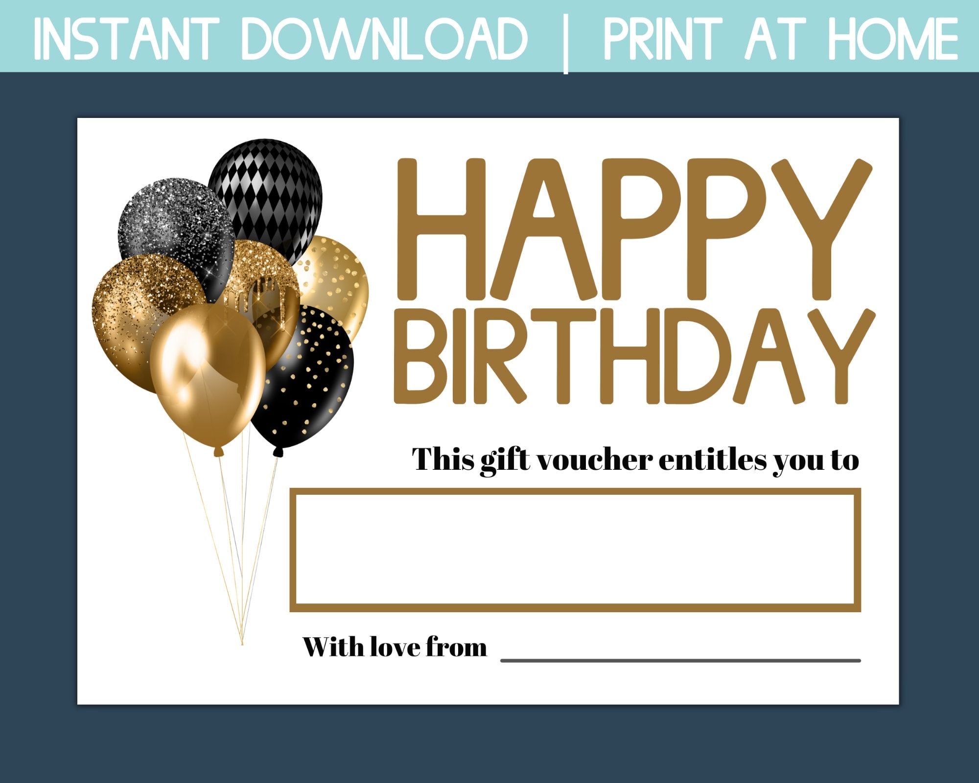 Birthday Gift Certificate Printable Blank Gift Certificate Gift 