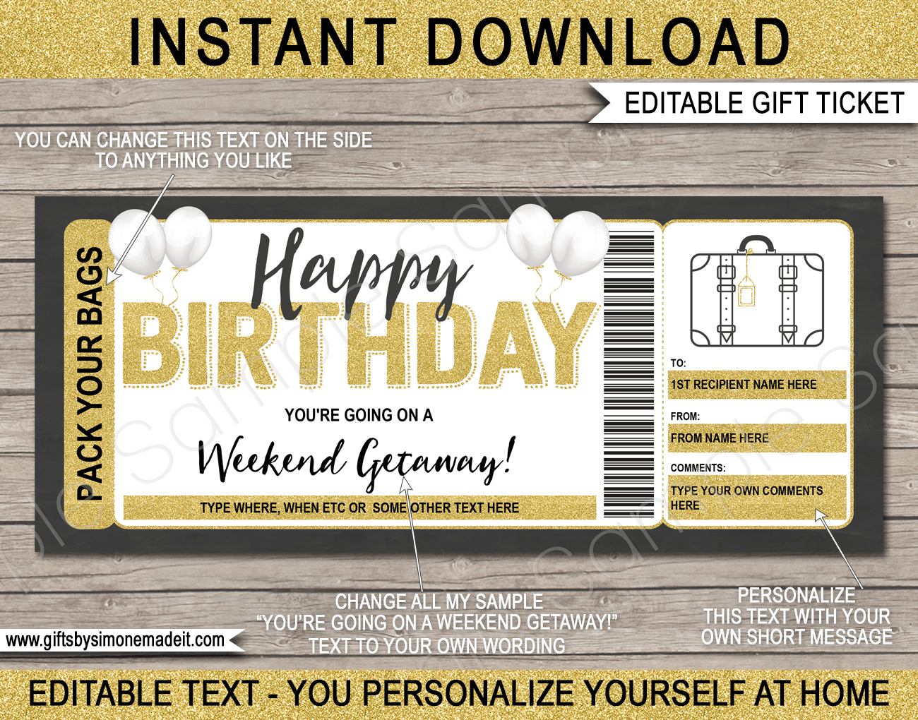 Free Printable Weekend Away Voucher Template