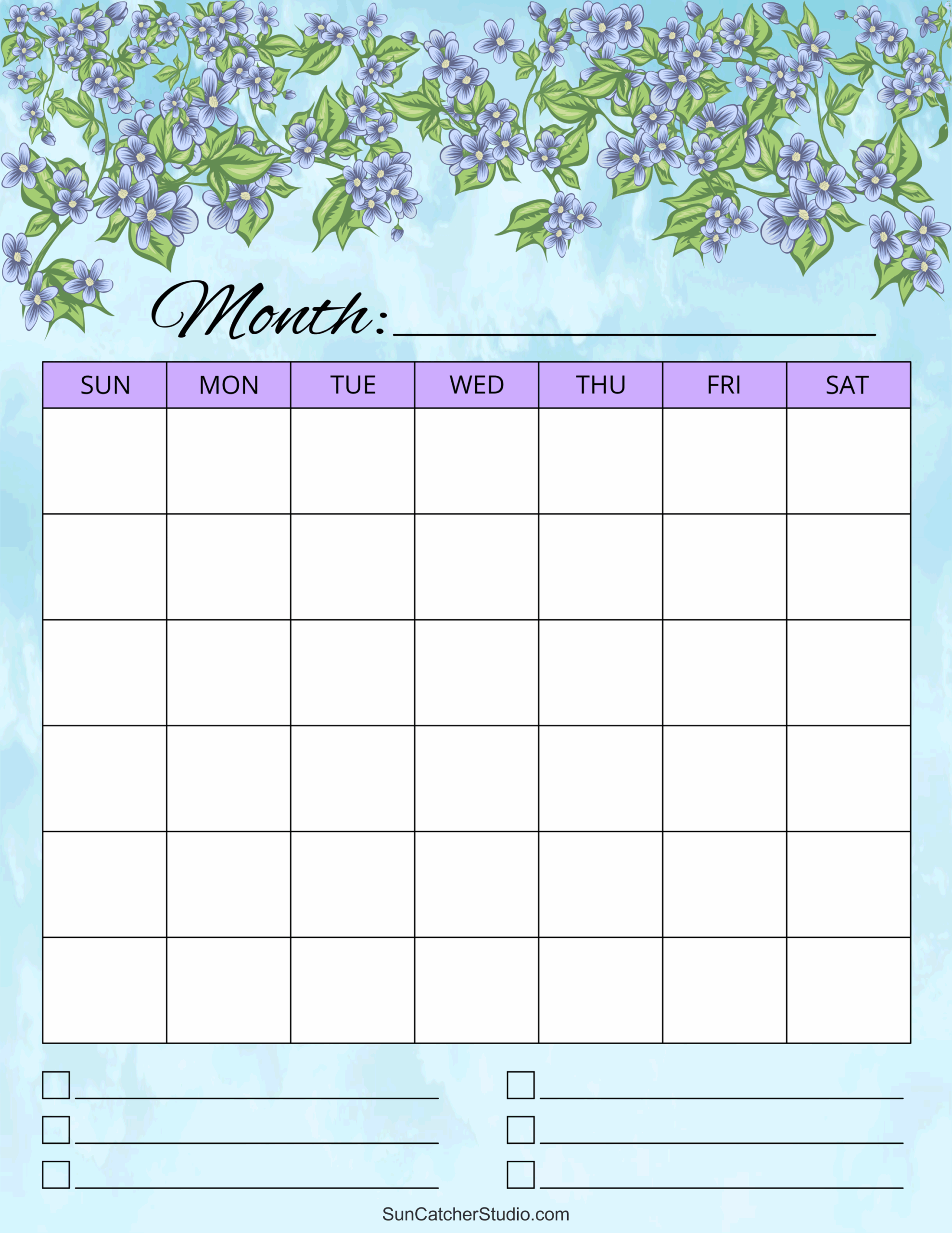 Free Printable Blank Calendar Templates