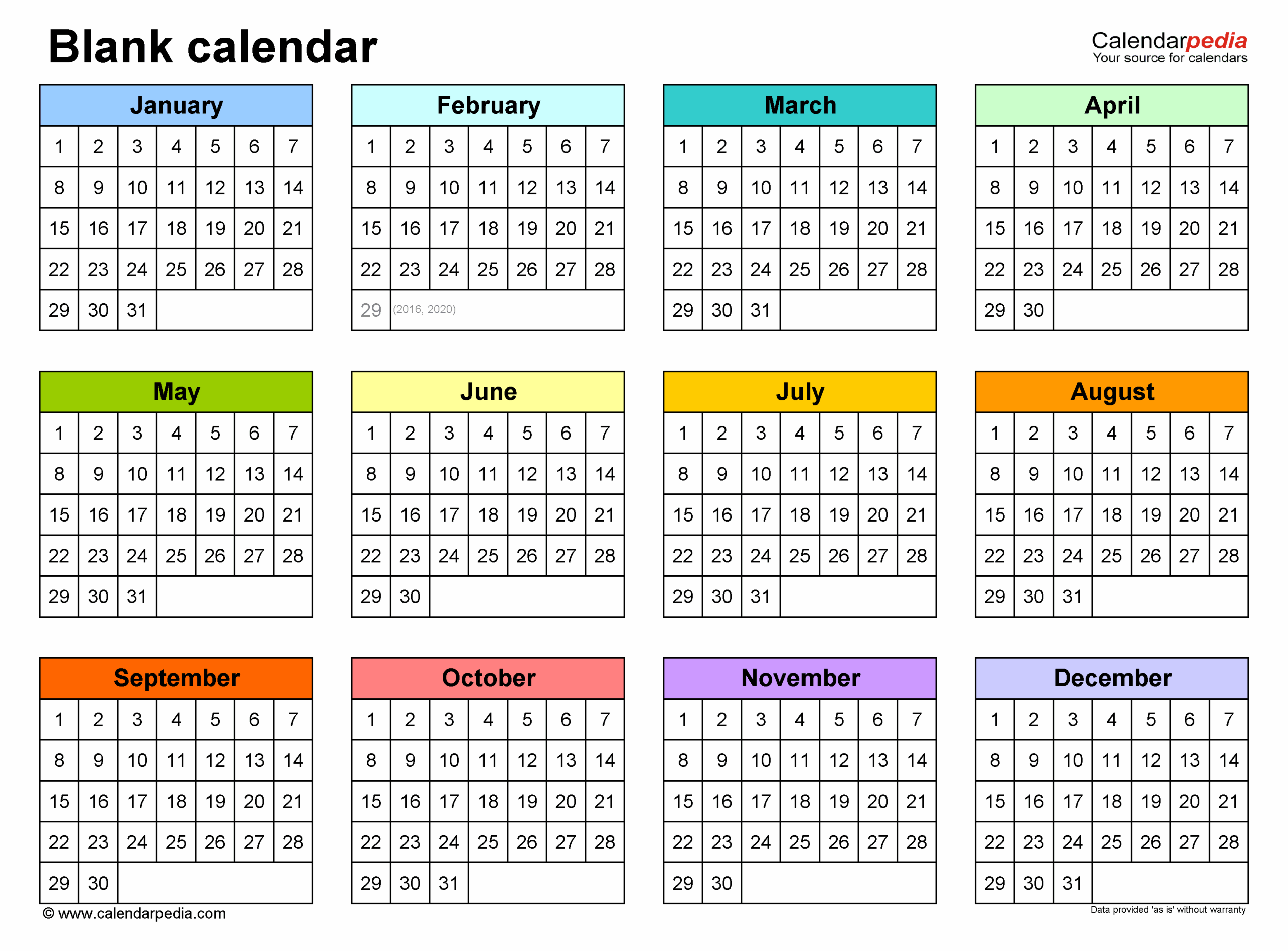 Blank Calendars Free Printable PDF Templates Worksheets Library