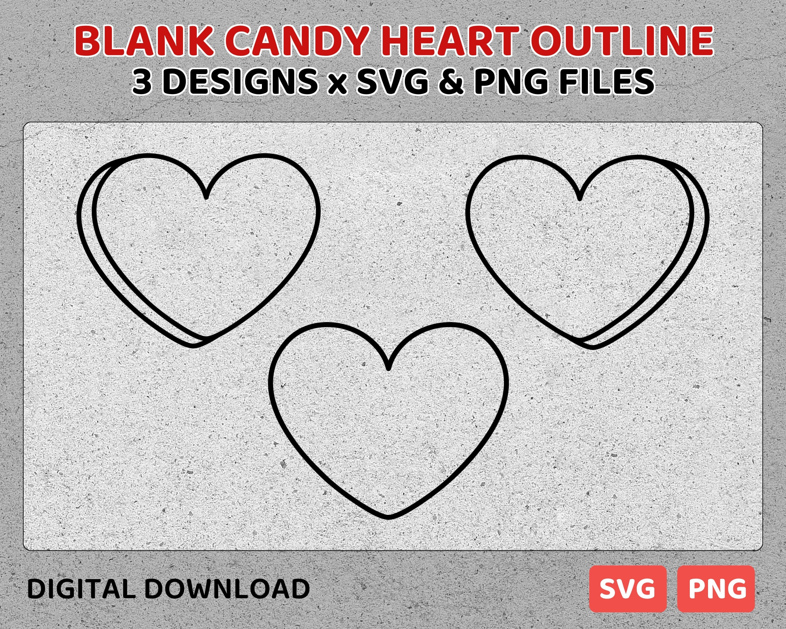 Blank Candy Heart Outline SVG Files Candy Hearts Svg Candy Heart 