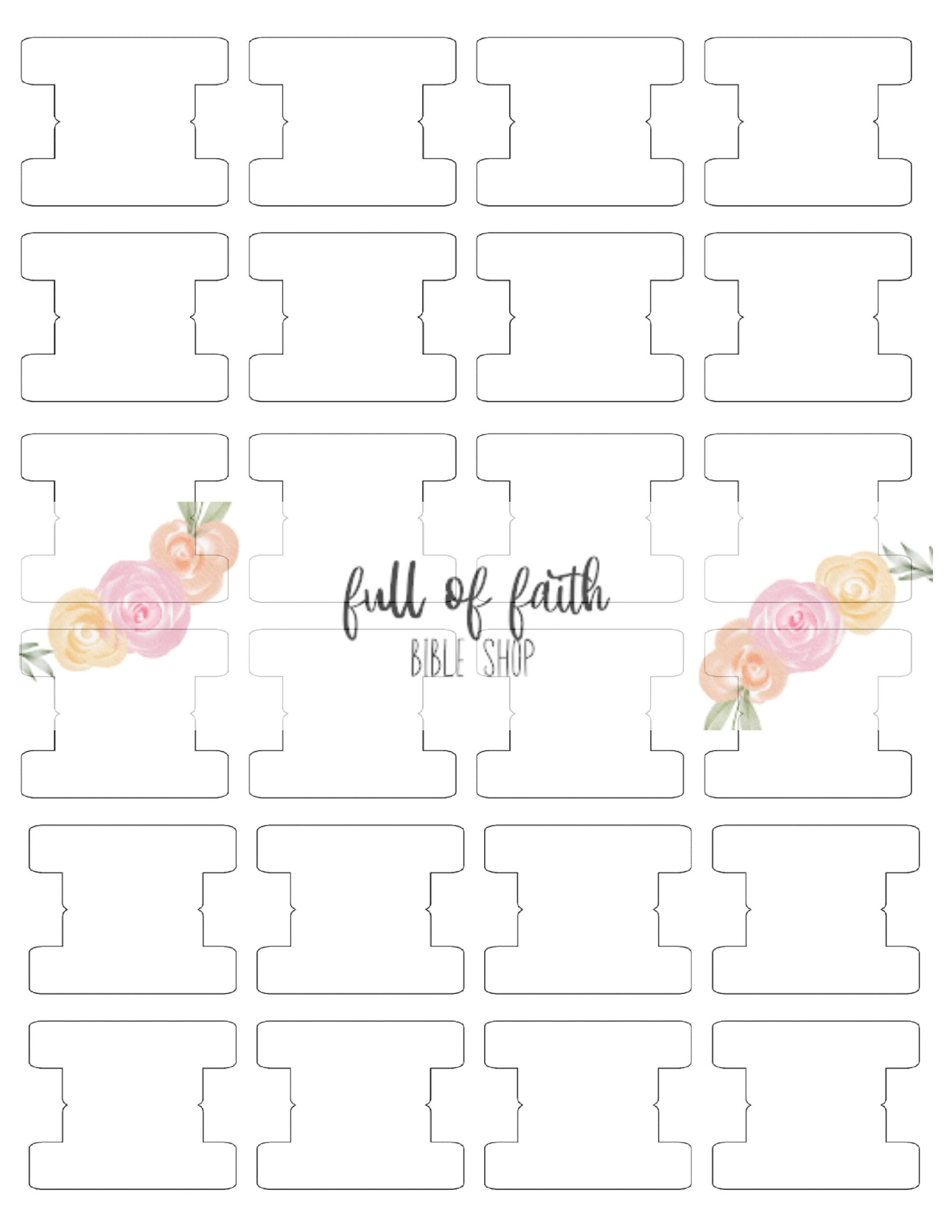 Blank Page And Book Tab Template Bible Tab Bible Journaling Tab Journaling And Planner Tab DIY Tabs Print And Cut