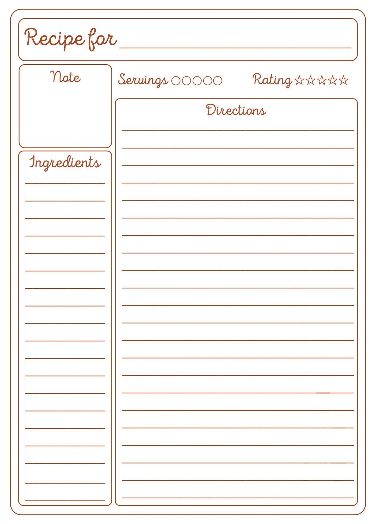 Blank Recipe Cards 10 Free PDF Printables Printablee