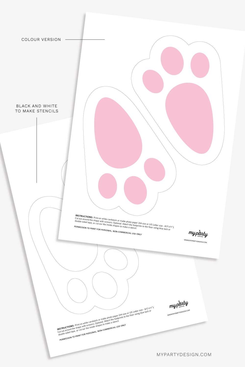 Free Printable Bunny Feet Template