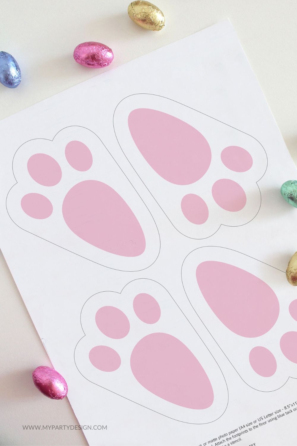 Bunny Footprint Template Free Printable My Party Design