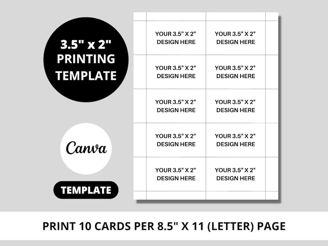 Business Card Printing Template 3 5x2 Business Card Printing Guide 8 5x11 Sheet Template Canva Editable DIY Printable INSTANT DOWNLOAD Etsy