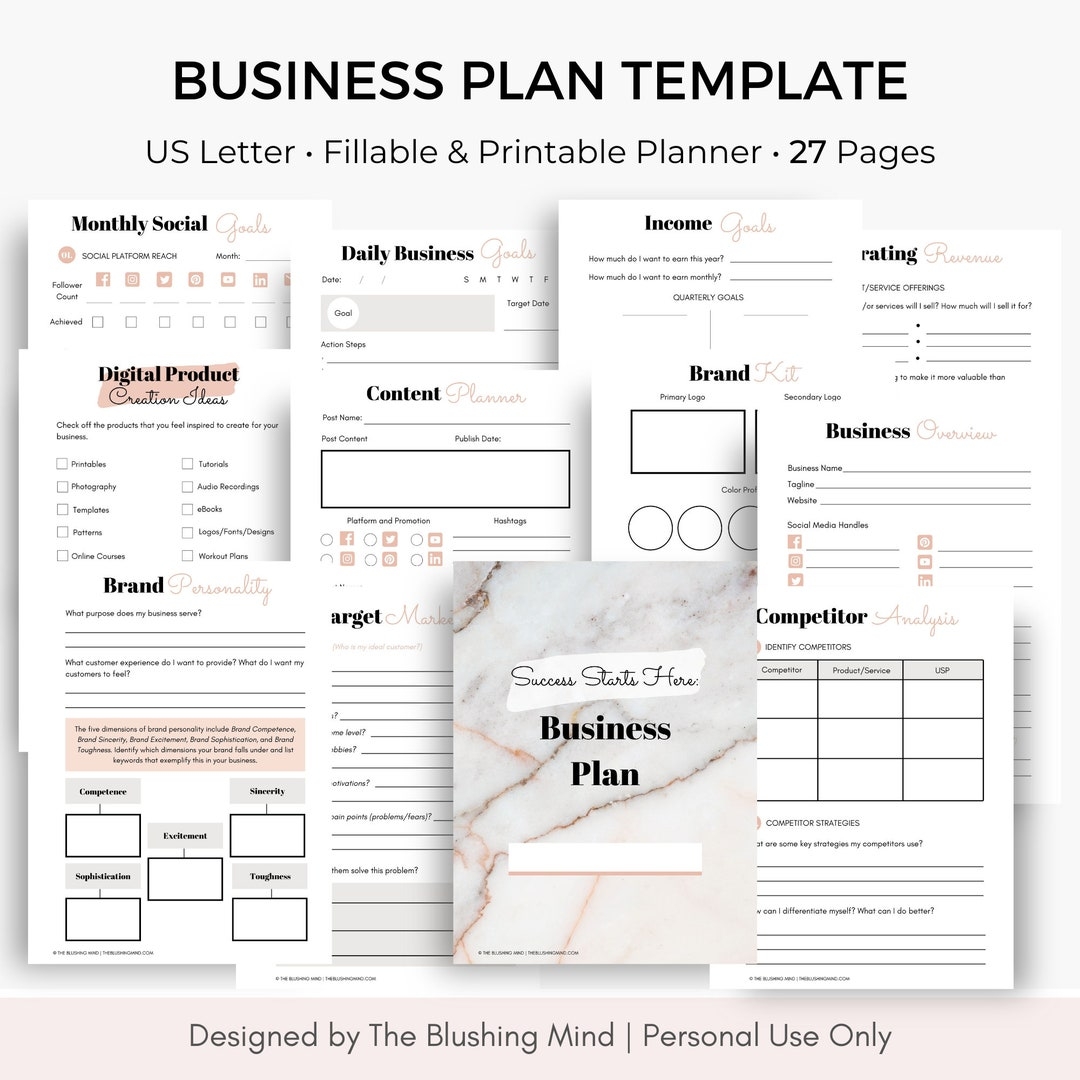 Business Plan Template Free Printable