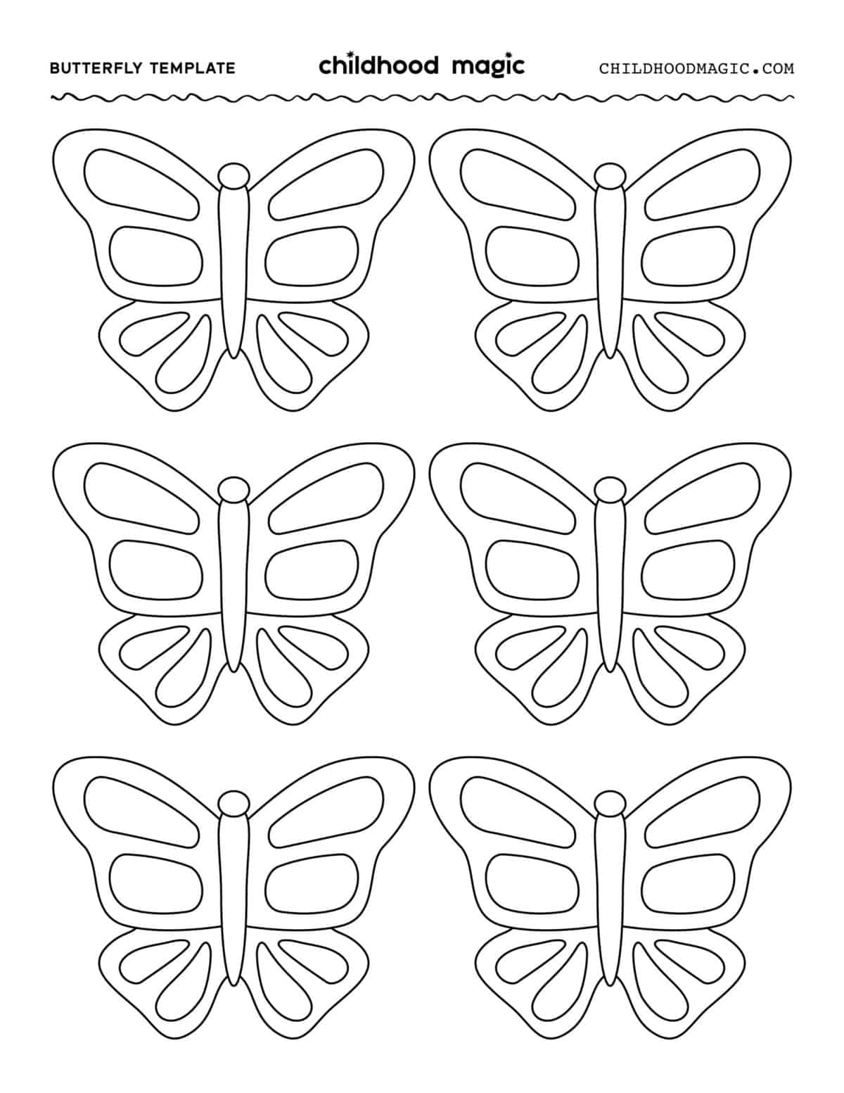 Butterfly Template Childhood Magic