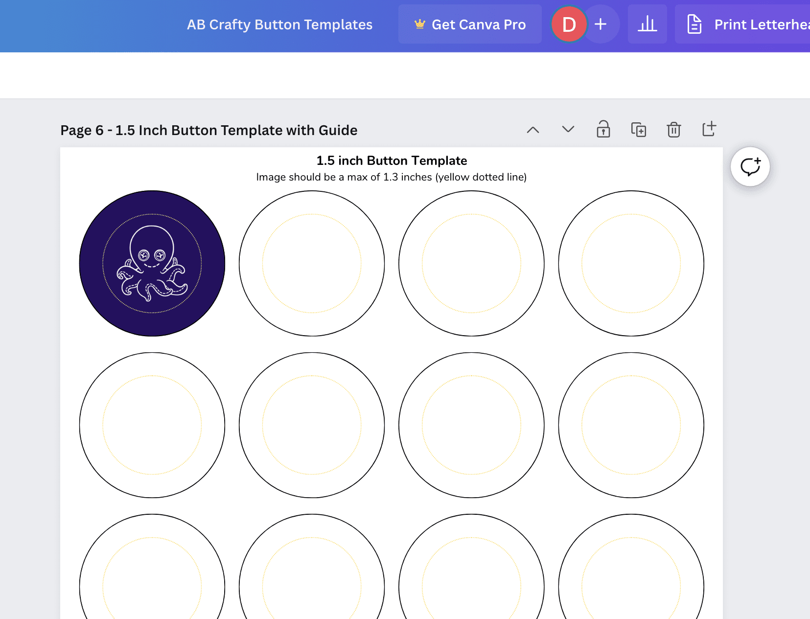 Button Template In 4 Sizes Free Download AB Crafty