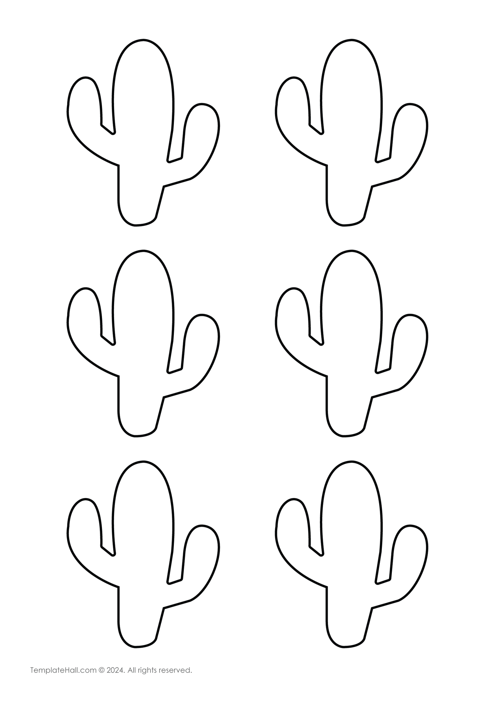 Cactus Macaron Template Free Printable PDF