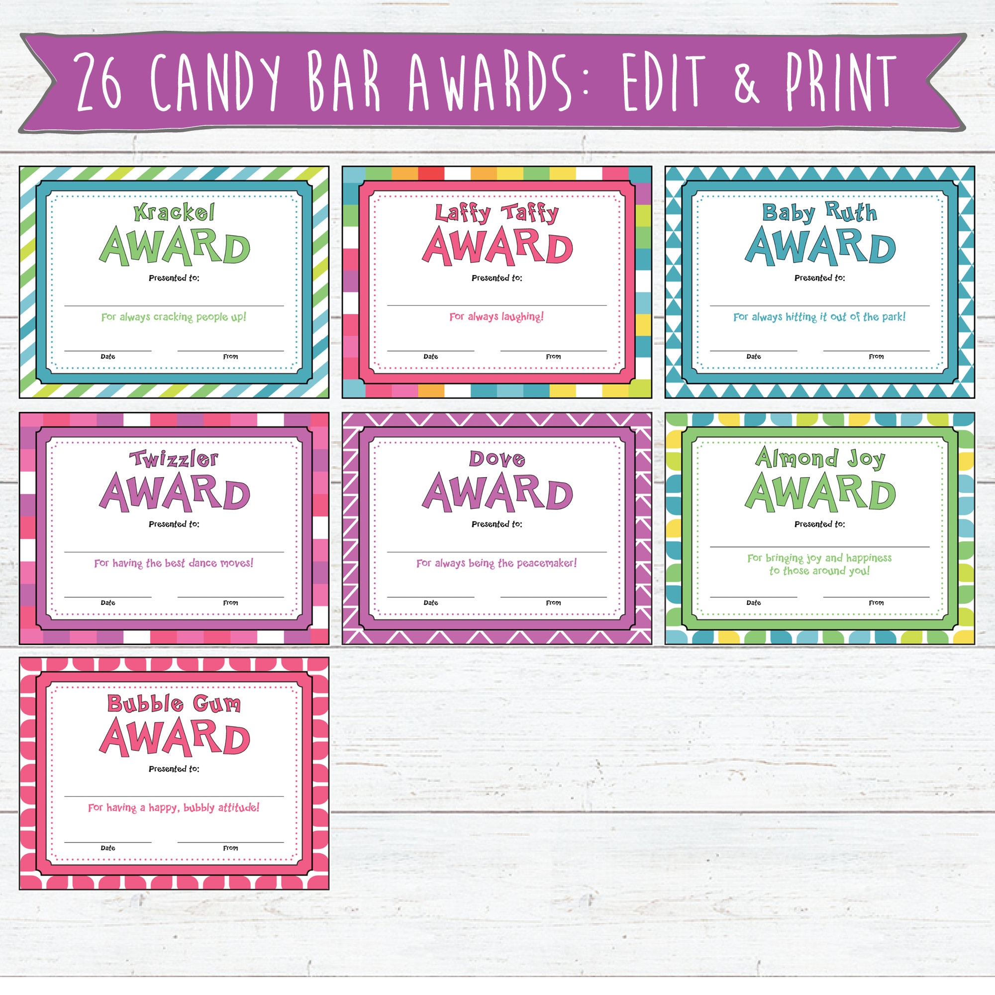 Candy Bar Award Certificates Download Edit And Print Candy Candy Bar Award Certificates Download Edit And Print Candy