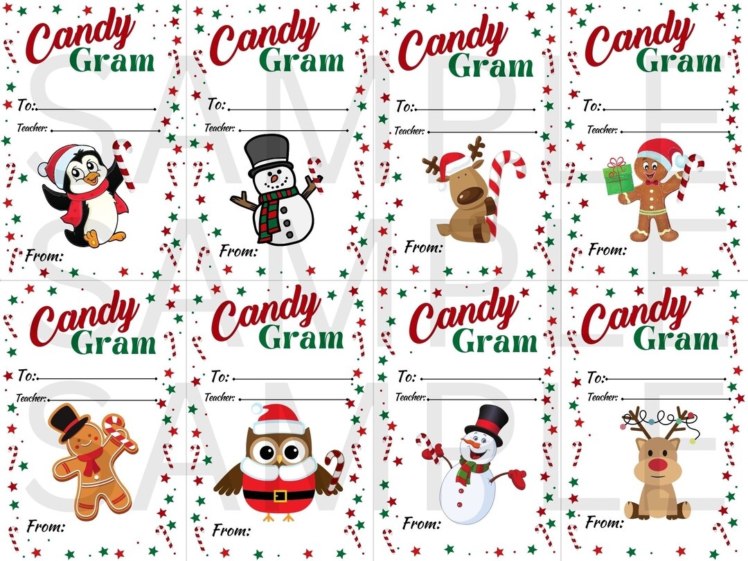 Free Printable Christmas Candy Gram Template Free Printable Christmas Candy Gram Template
