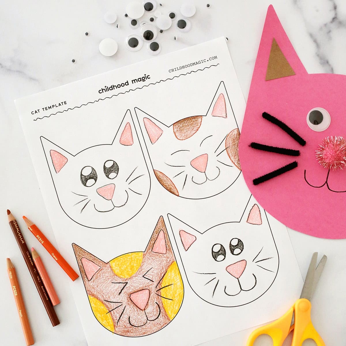 Cat Template Printable Coloring Page Childhood Magic Cat Template Printable Coloring Page Childhood Magic