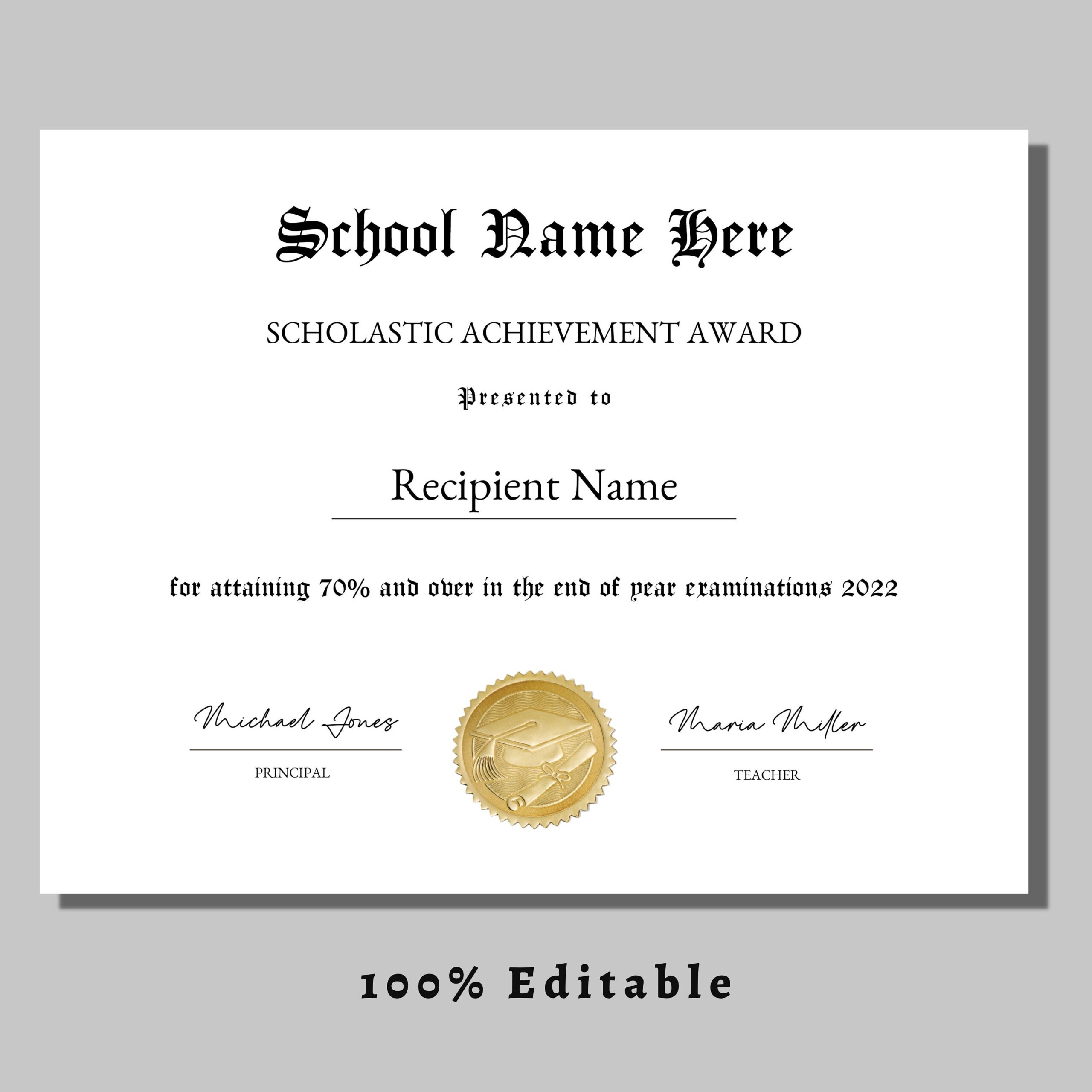 Free Printable Award Certificate Template