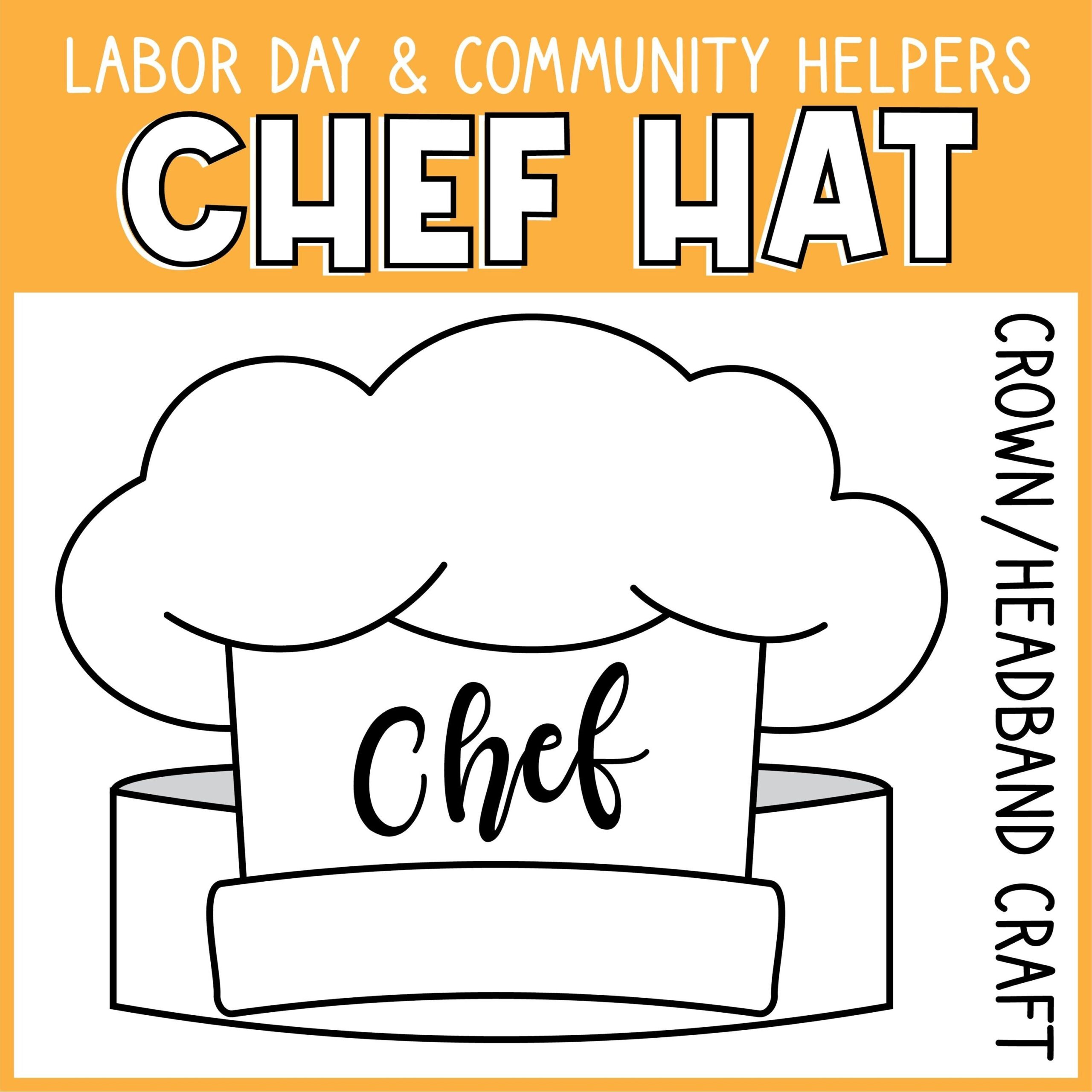 Chef Hat Paper Crown Printable Buying Kids