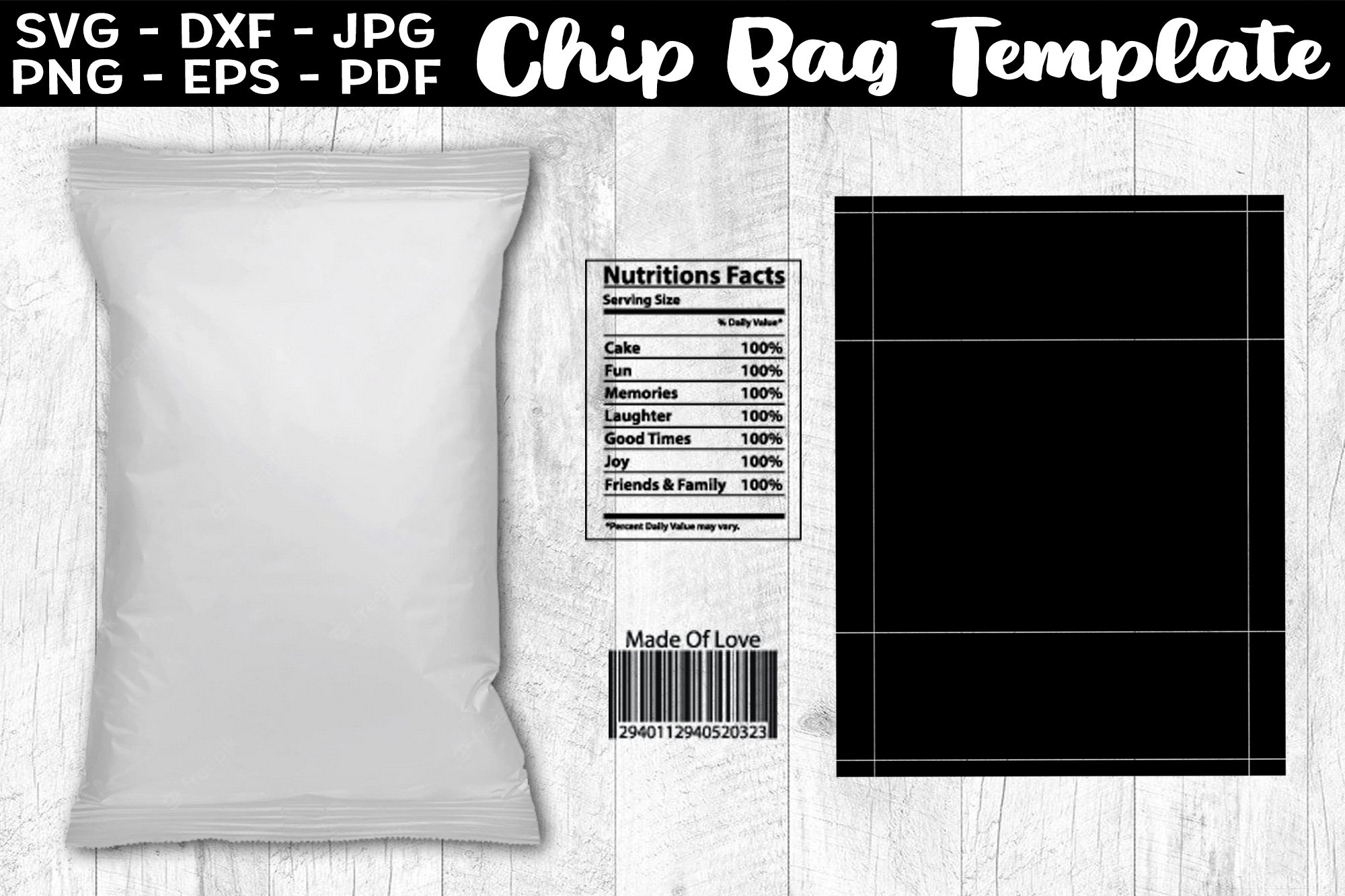 Chip Bag Template SVG Potato Chip Bag Template PNG SVG Chip Bag Template SVG Potato Chip Bag Template PNG SVG