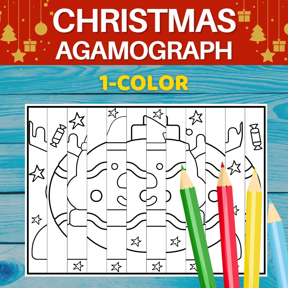 Christmas Agamograph Printable Paper Craft Reindeer Agamograph 