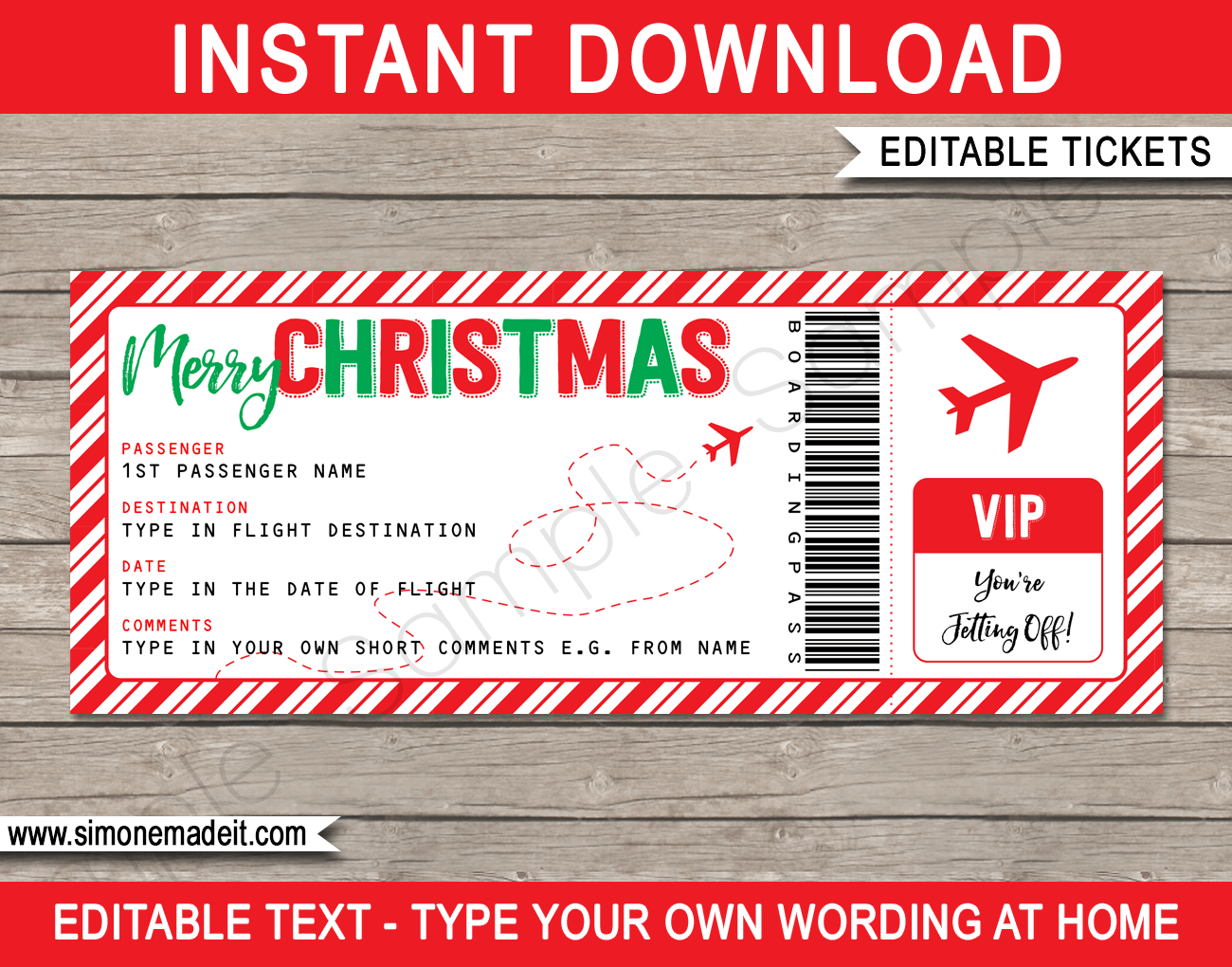 Free Printable Plane Ticket Template