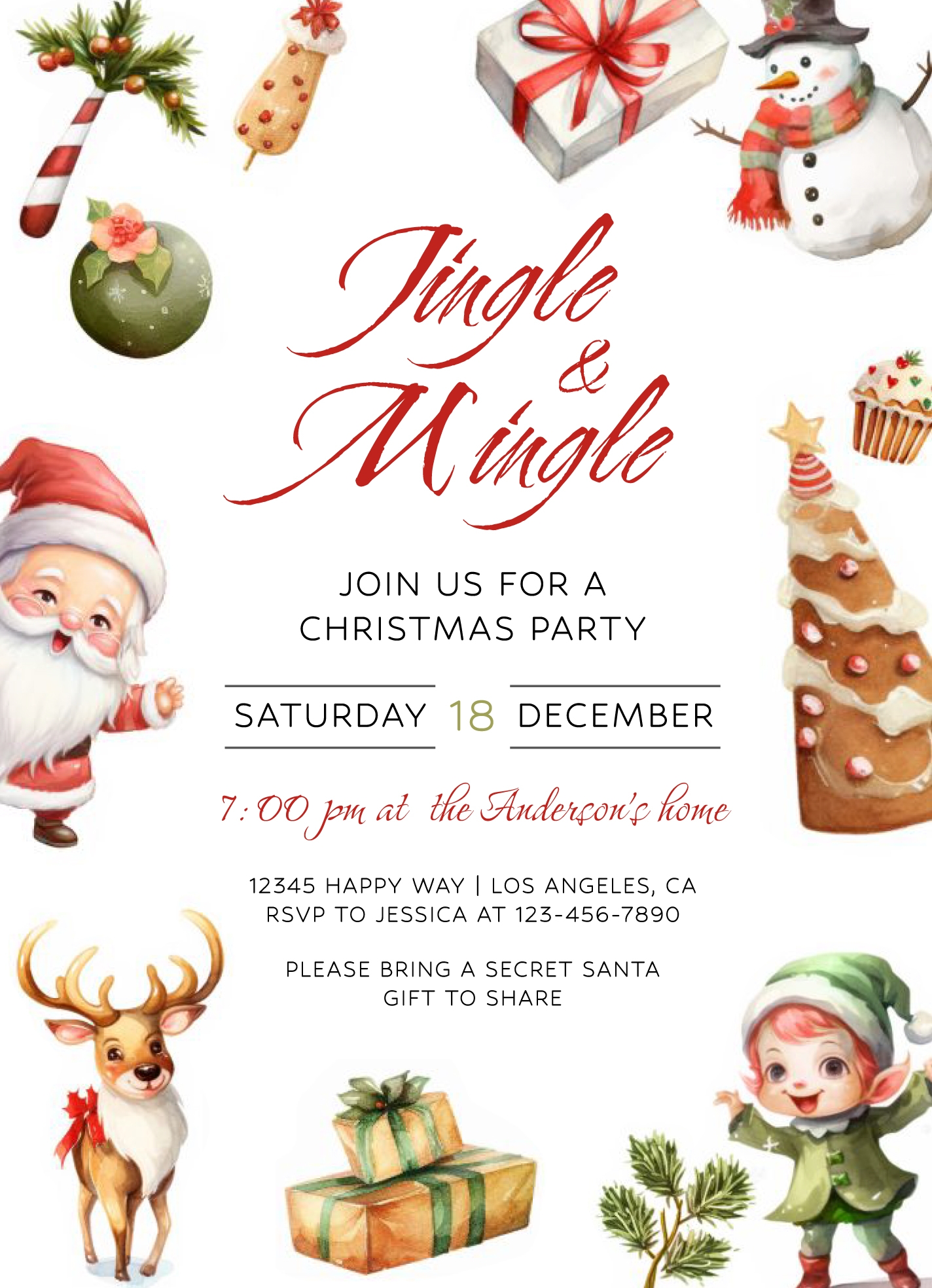 Christmas Invitation Template Printable Free