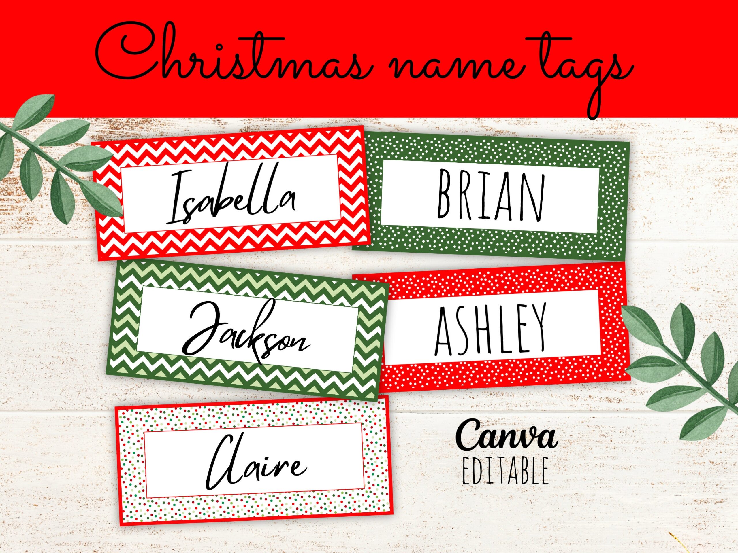 Christmas Name Tags Template Classroom Editable Printable Classroom Labels Cubby Name Tags Desk Plates School Teacher Student Tags Etsy