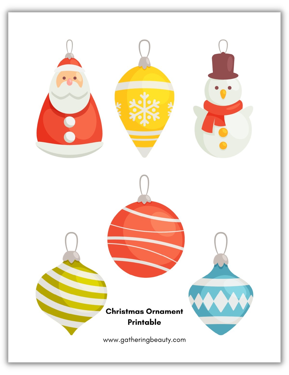 Christmas Ornament Printable Gathering Beauty