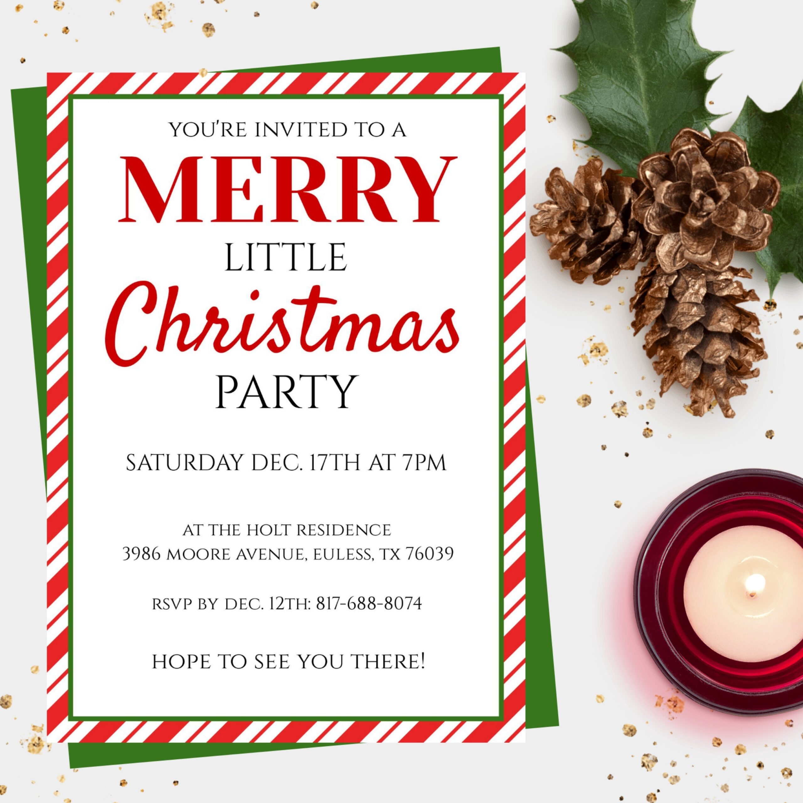 Christmas Party Invitation Template Instant Download Holiday 