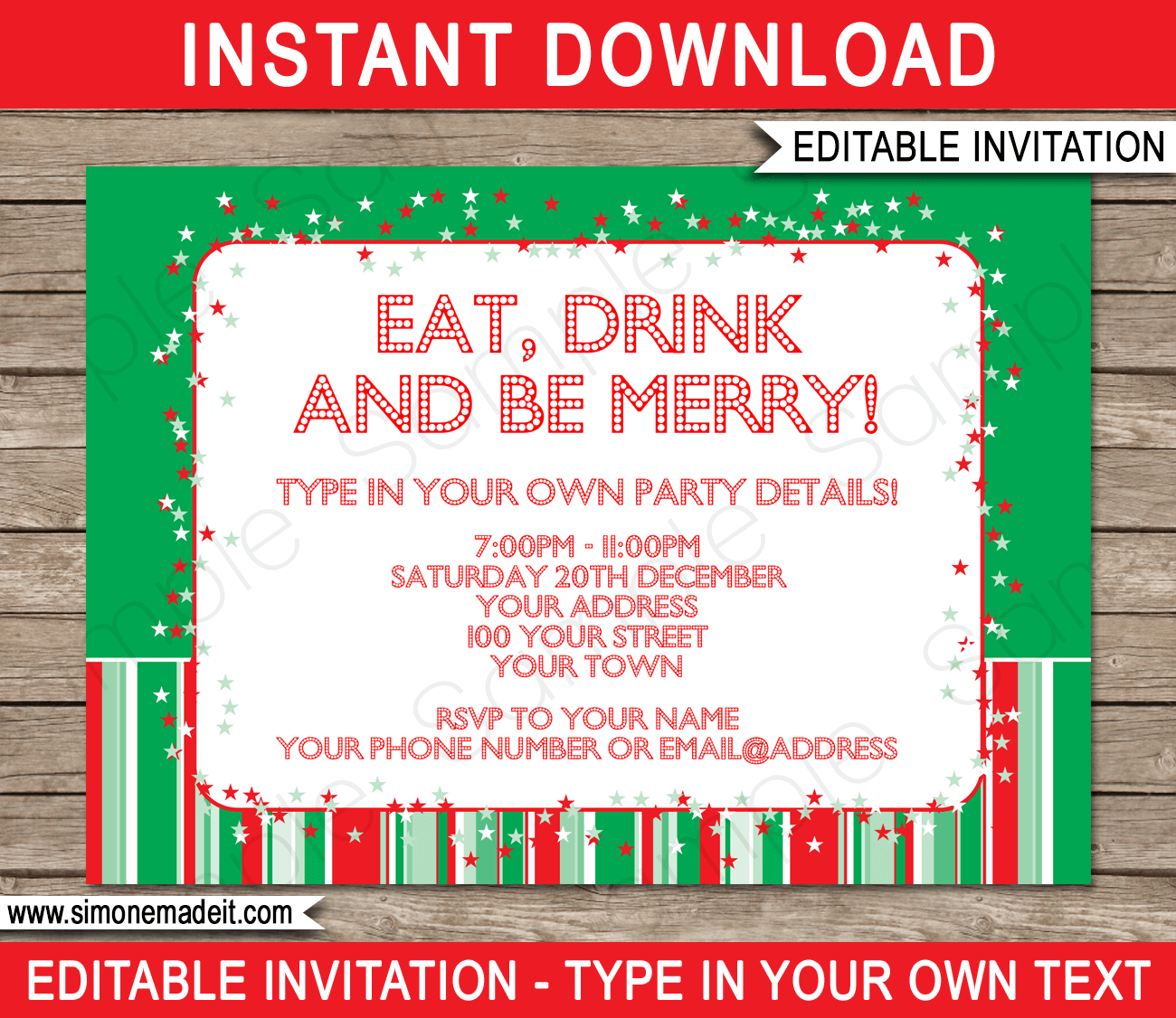 Free Printable Christmas Party Invitation Templates
