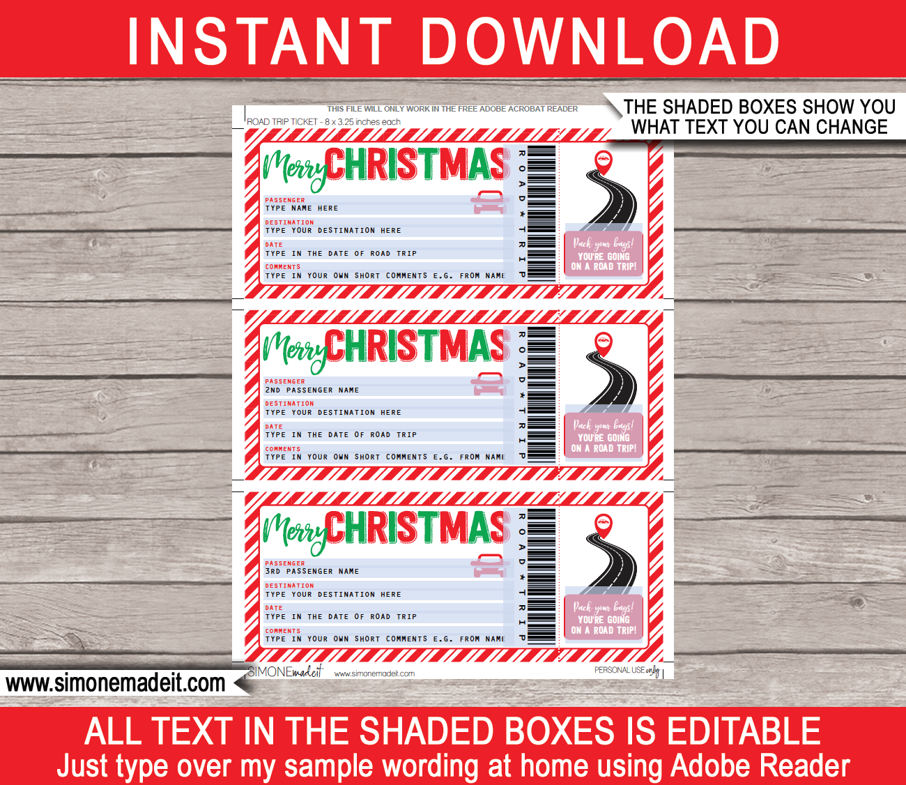 Christmas Road Trip Ticket Template Surprise Road Trip Reveal