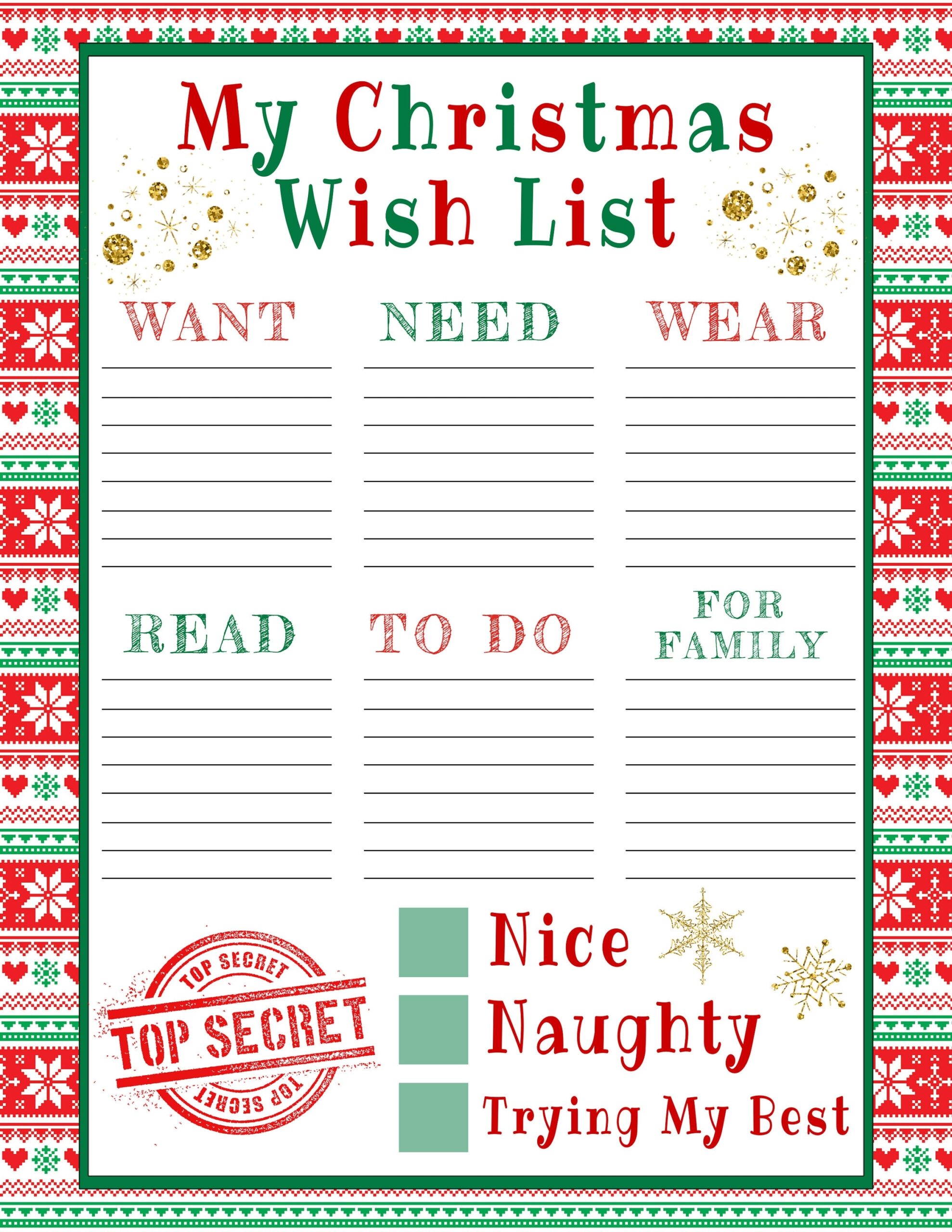 Christmas Wish List Printable Template For Kids Editable Holiday Wish List Kid s Printable Wish List For Christmas Letter To Santa List Etsy UK